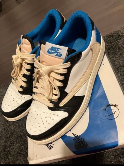 Travis Scott × fragment design × Nike Air Jordan 1 Low OG SP "Military Blue"