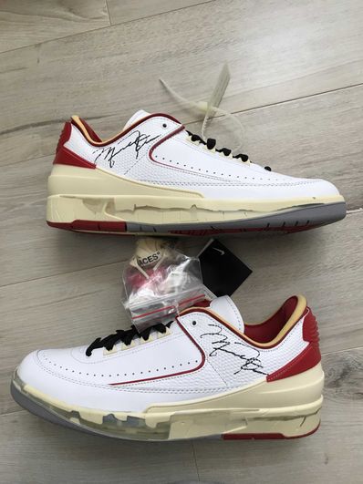 Off-White × Nike Air Jordan 2 Low "White and Varsity Red"