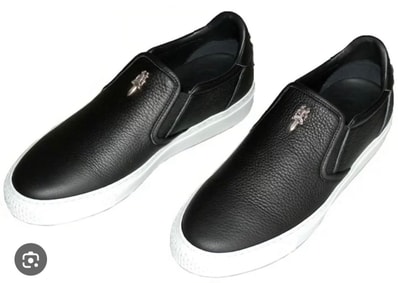Chrome Hearts CH Plus Leather Patch With Dagger Slip-On "White"