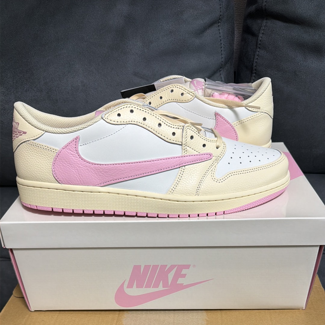 Travis Scott × Nike Air Jordan 1 Retro Low OG "Muslin/Shy Pink"