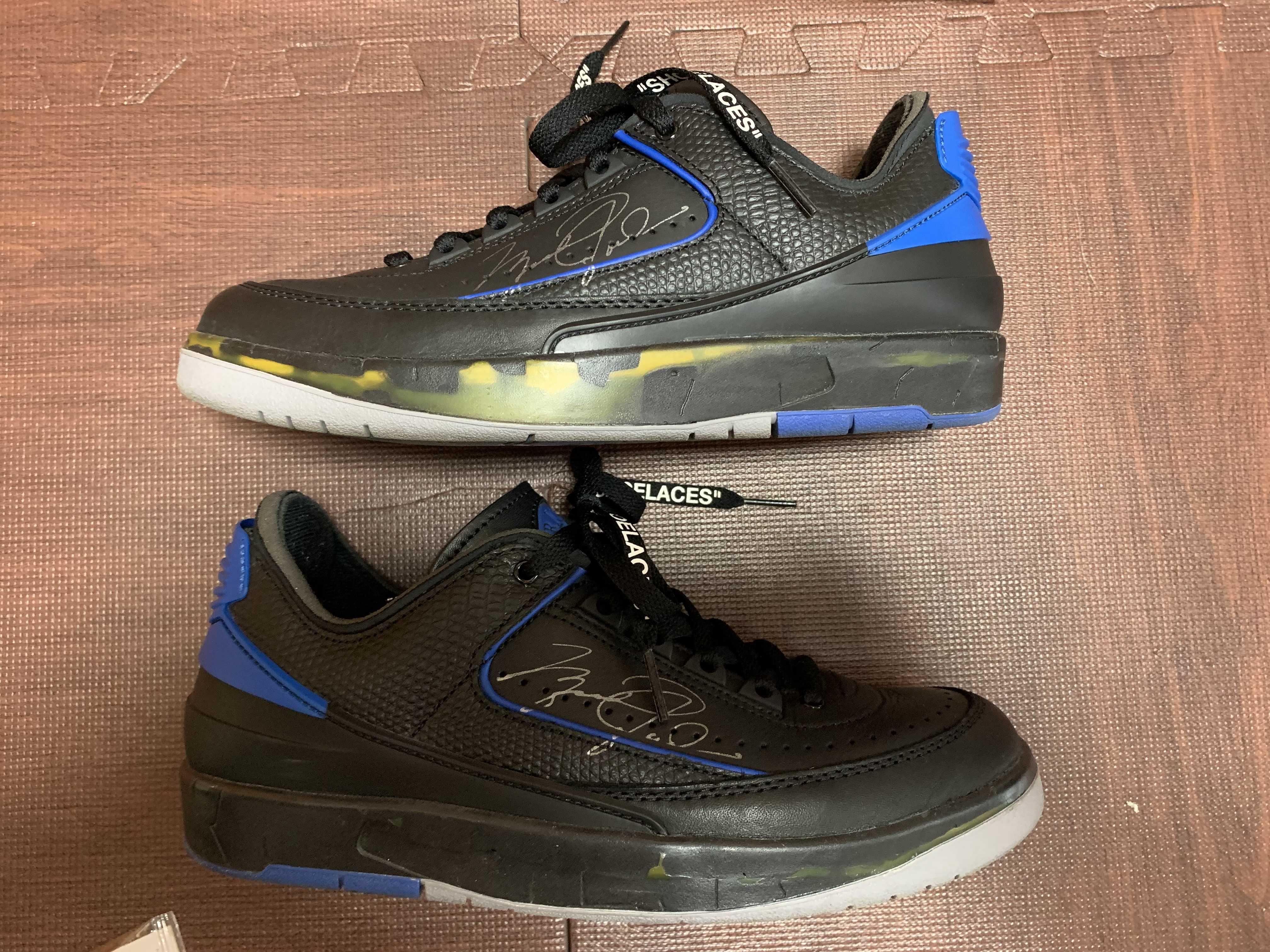 Off-White × Nike Air Jordan 2 Low "Black and Varsity Royal"