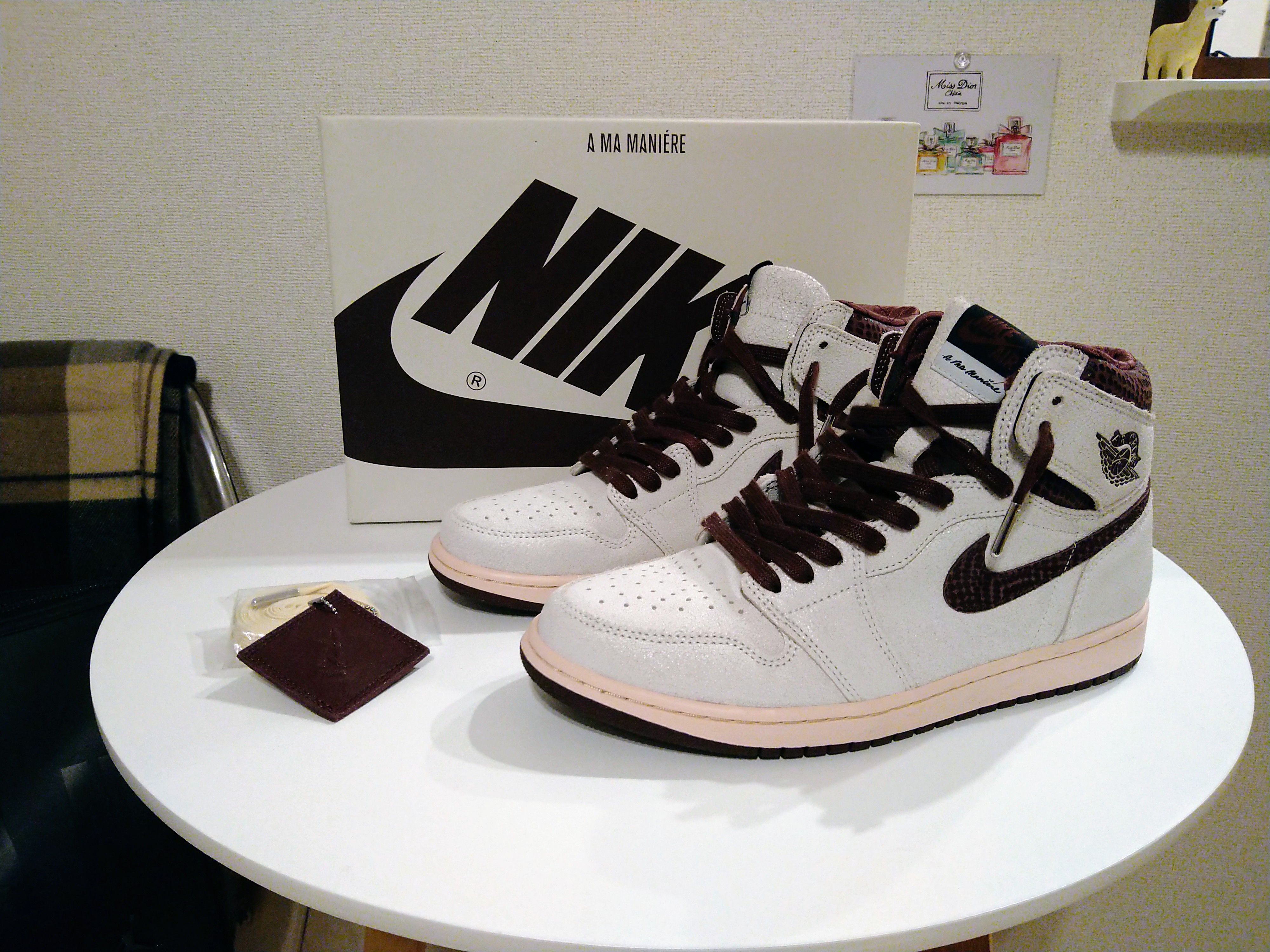 A Ma Maniere × Nike Air Jordan 1 Retro High OG "Sail and Burgundy"