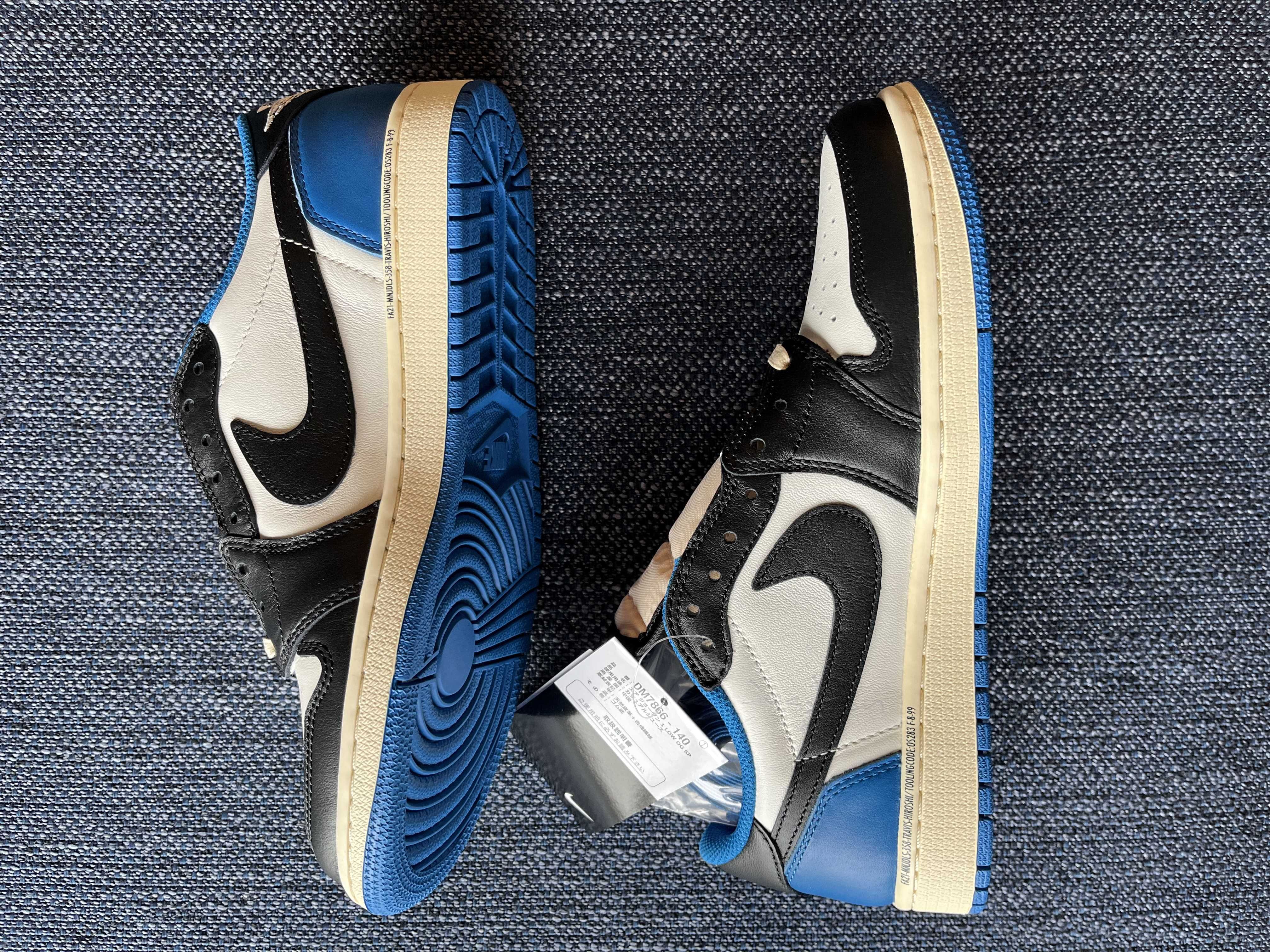 Travis Scott × fragment design × Nike Air Jordan 1 Low OG SP "Military Blue"