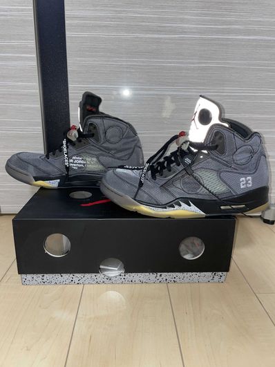 Off-White × Nike Air Jordan 5 "Black/Muslin/Fire Red"