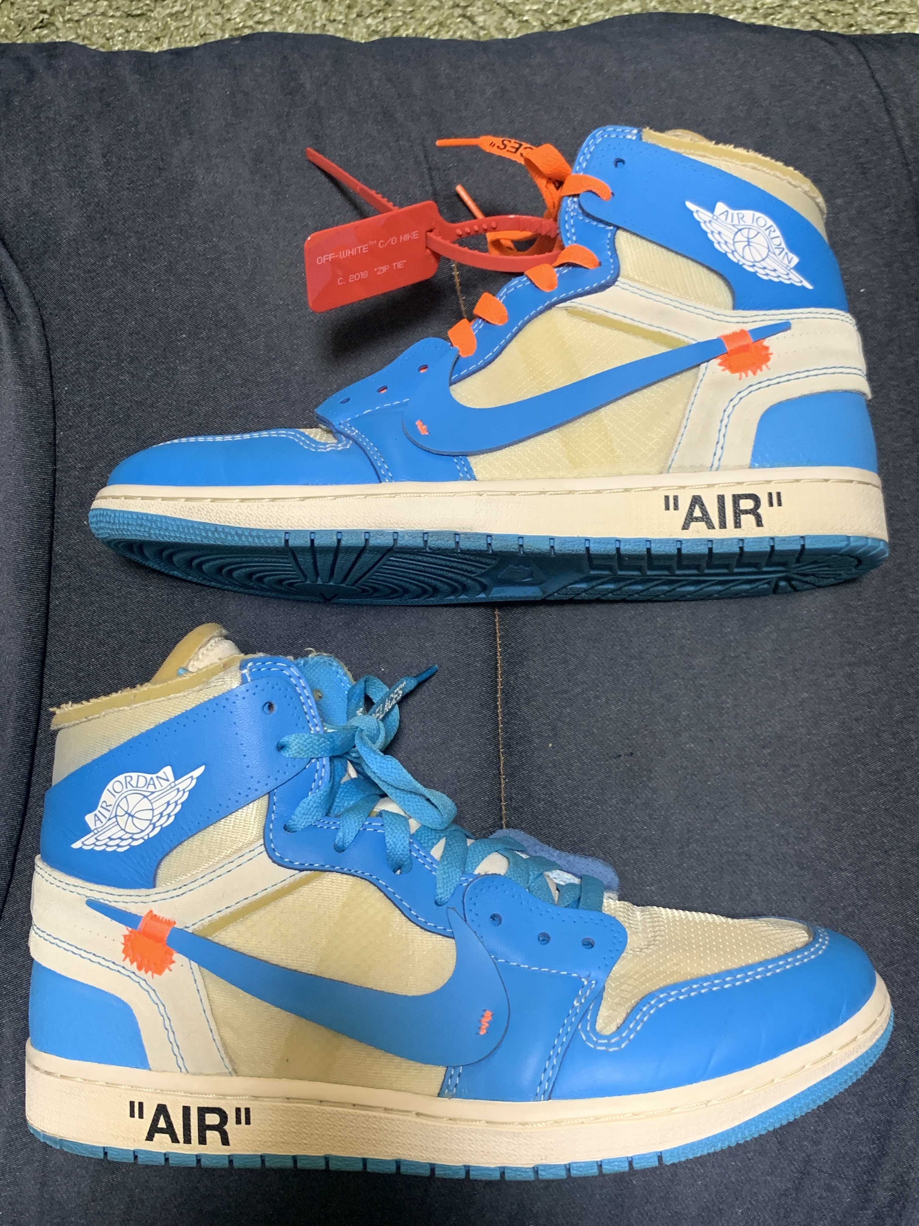 Off-White × Nike Air Jordan 1 High UNC "White/Dark Powder Blue"