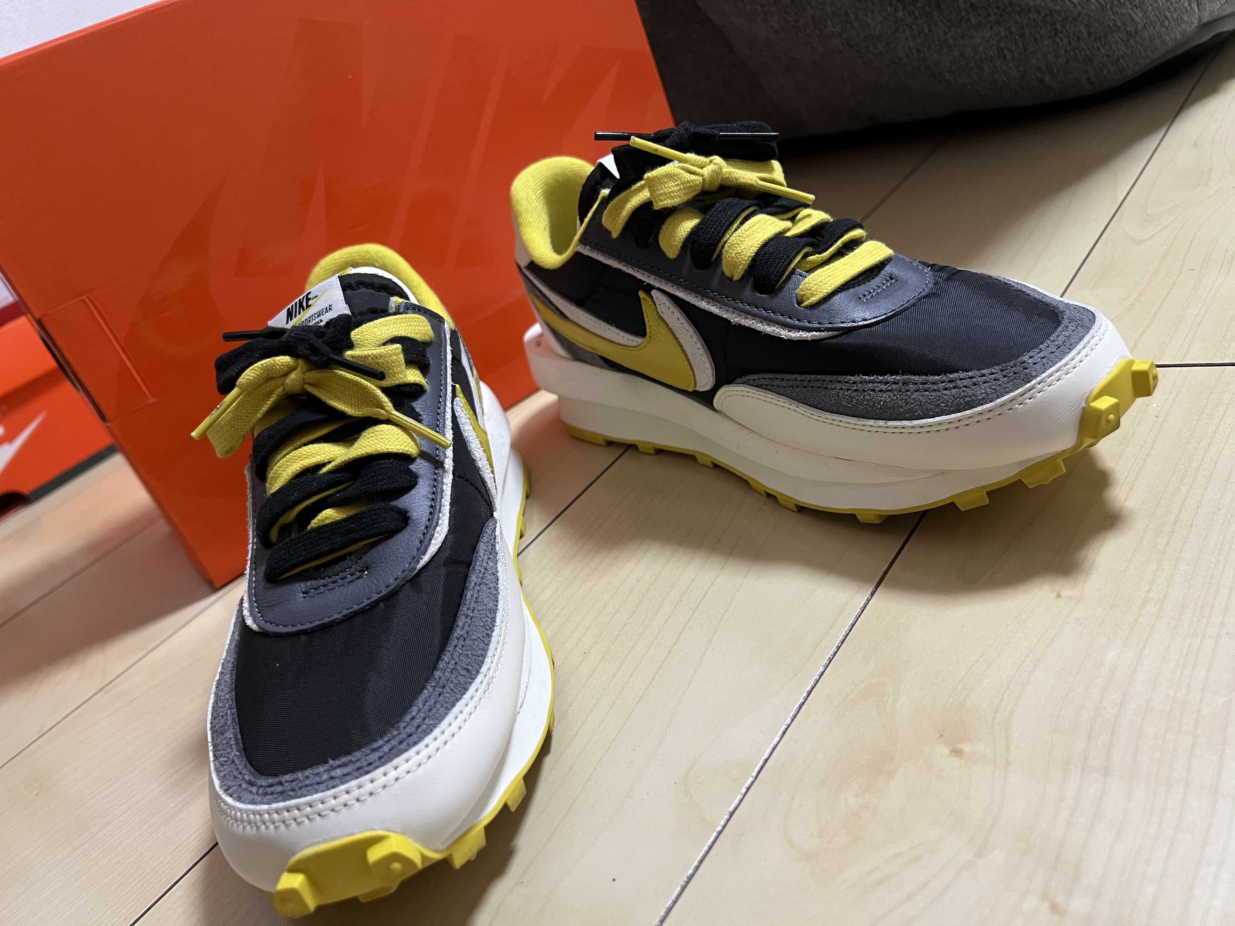 UNDERCOVER × sacai × Nike LD Waffle "Black/Sail-Dark Grey-Bright Citron"