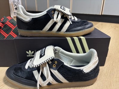 Wales Bonner × adidas Samba Pony Tonal Low "Core Black/Cream White"
