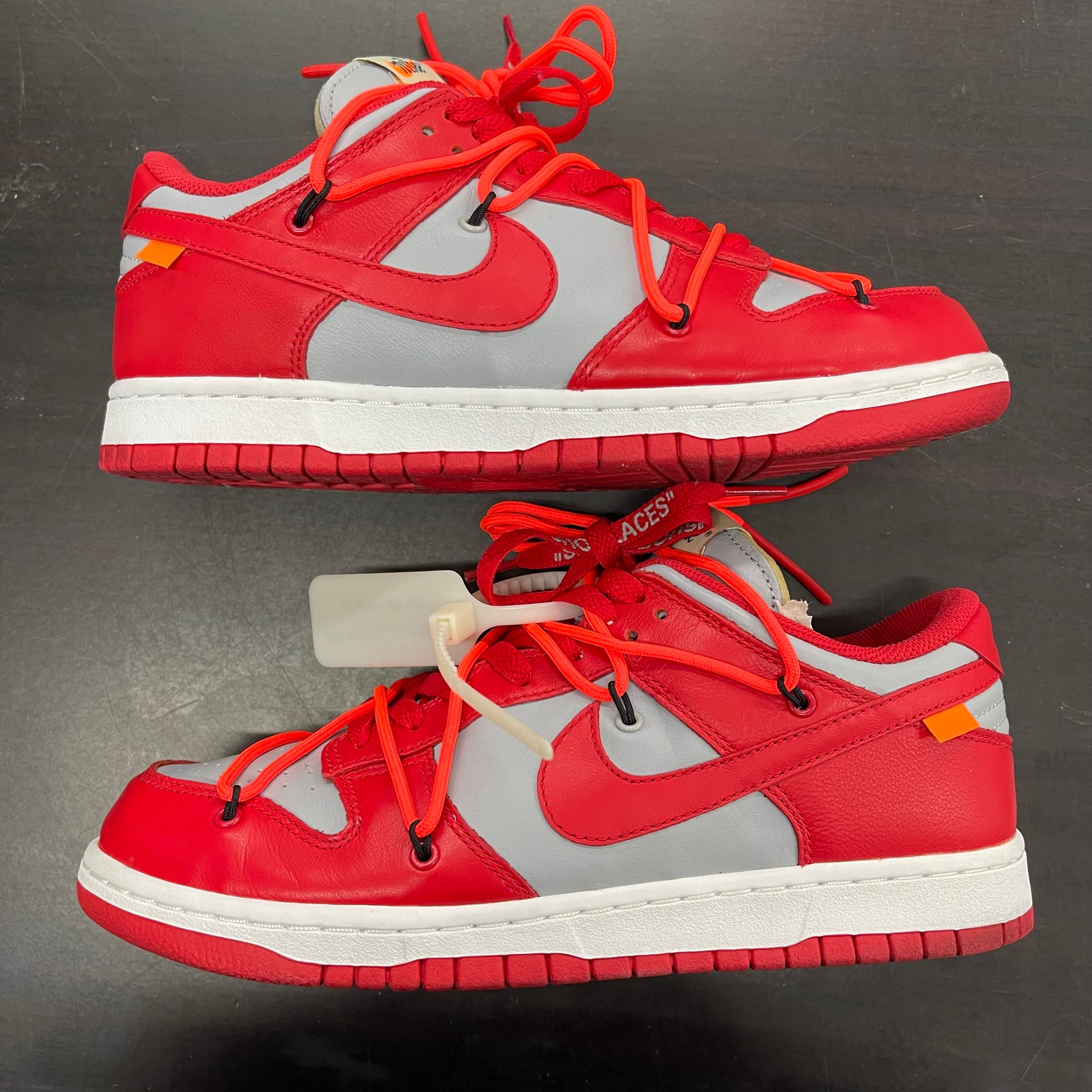 Off-White × Nike Dunk Low "University Red/Wolf Grey"