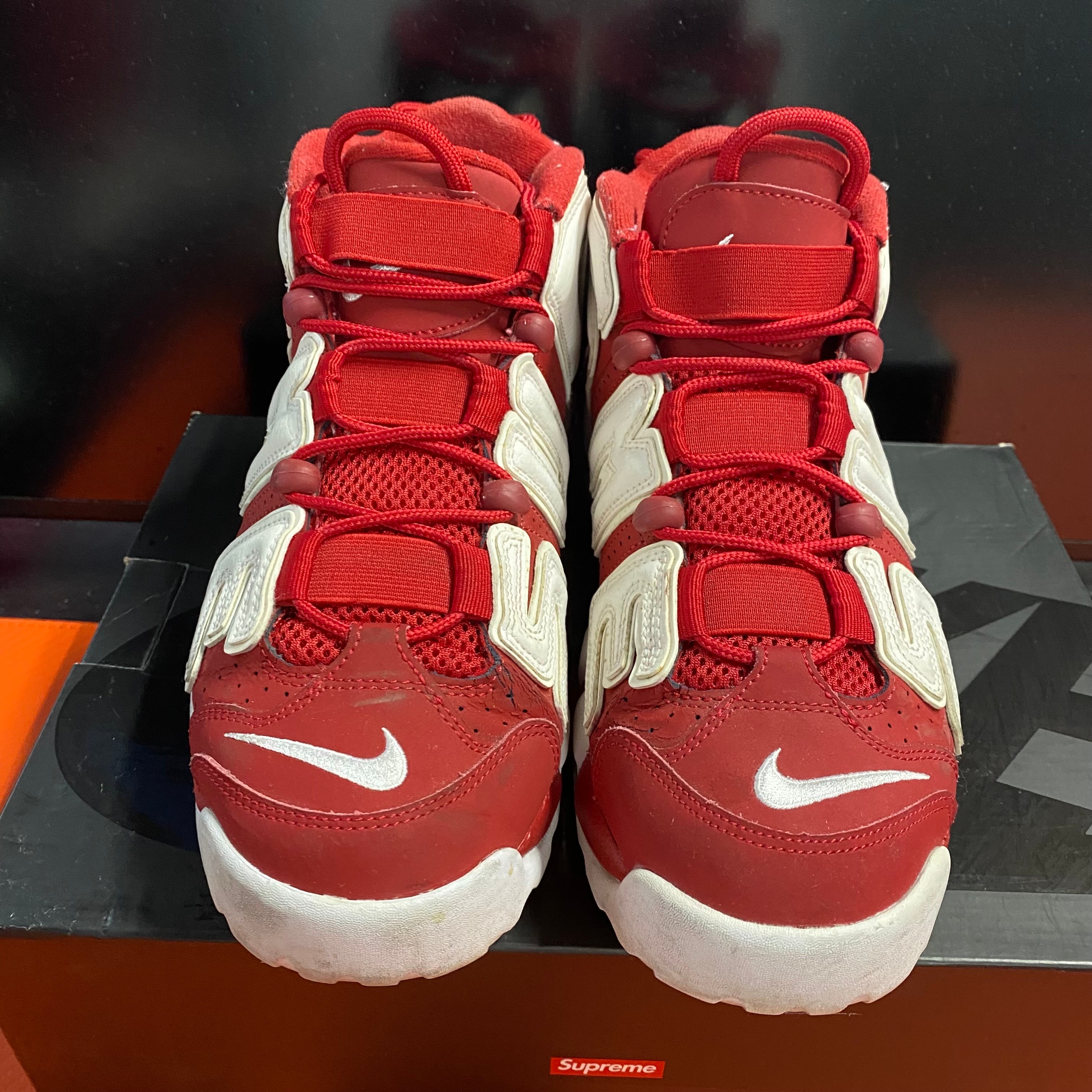 Supreme × Nike Air More Uptempo "White/Red"