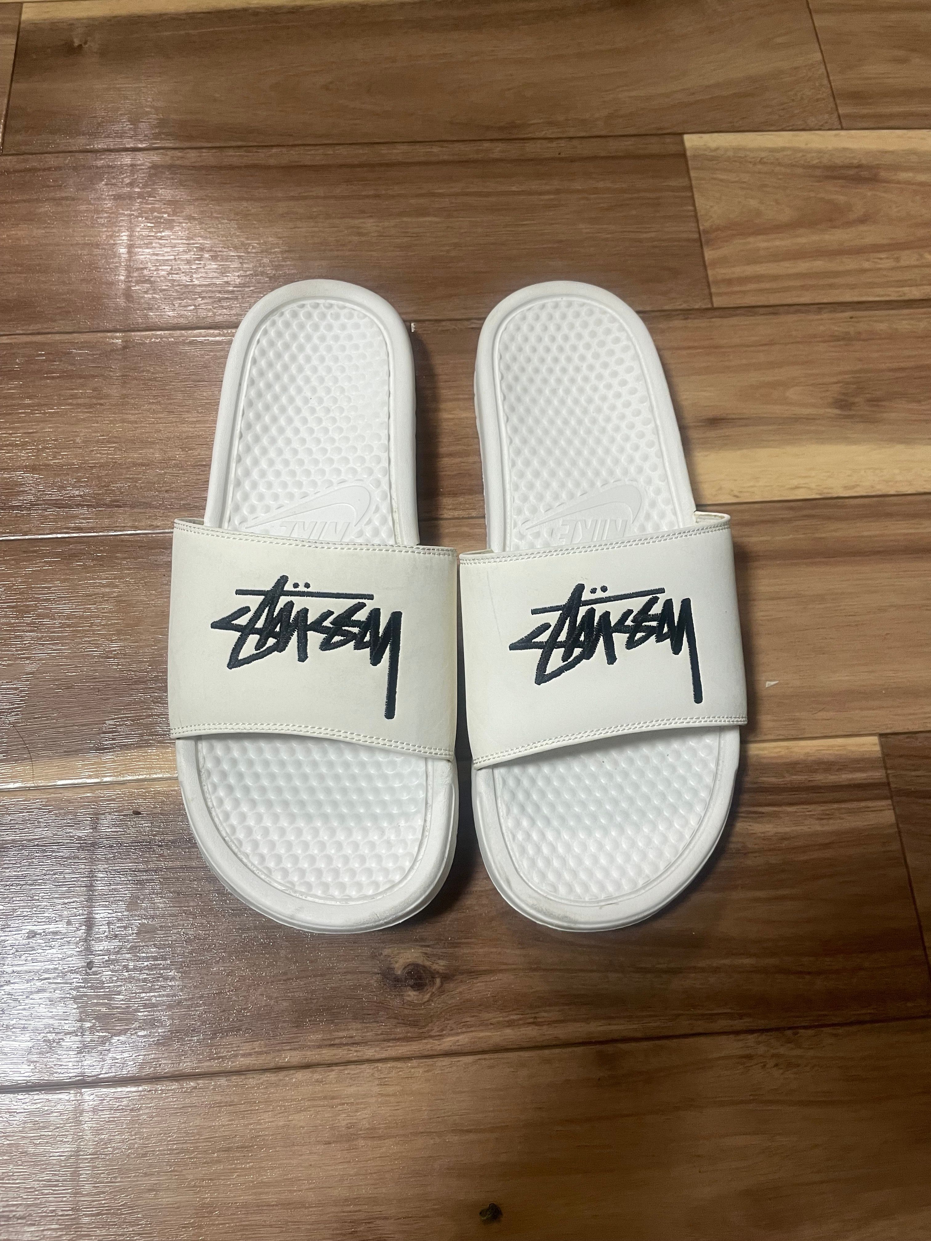 Stussy × Nike Benassi Slide Sandal "Sail"