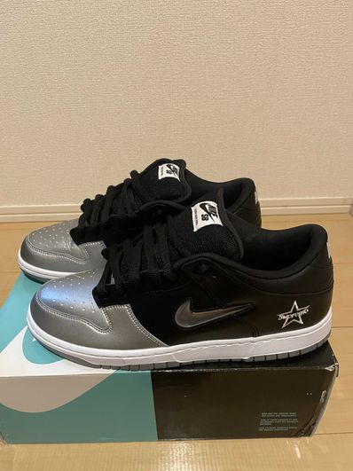 Supreme × Nike Dunk Low "Metallic Silver/Black"