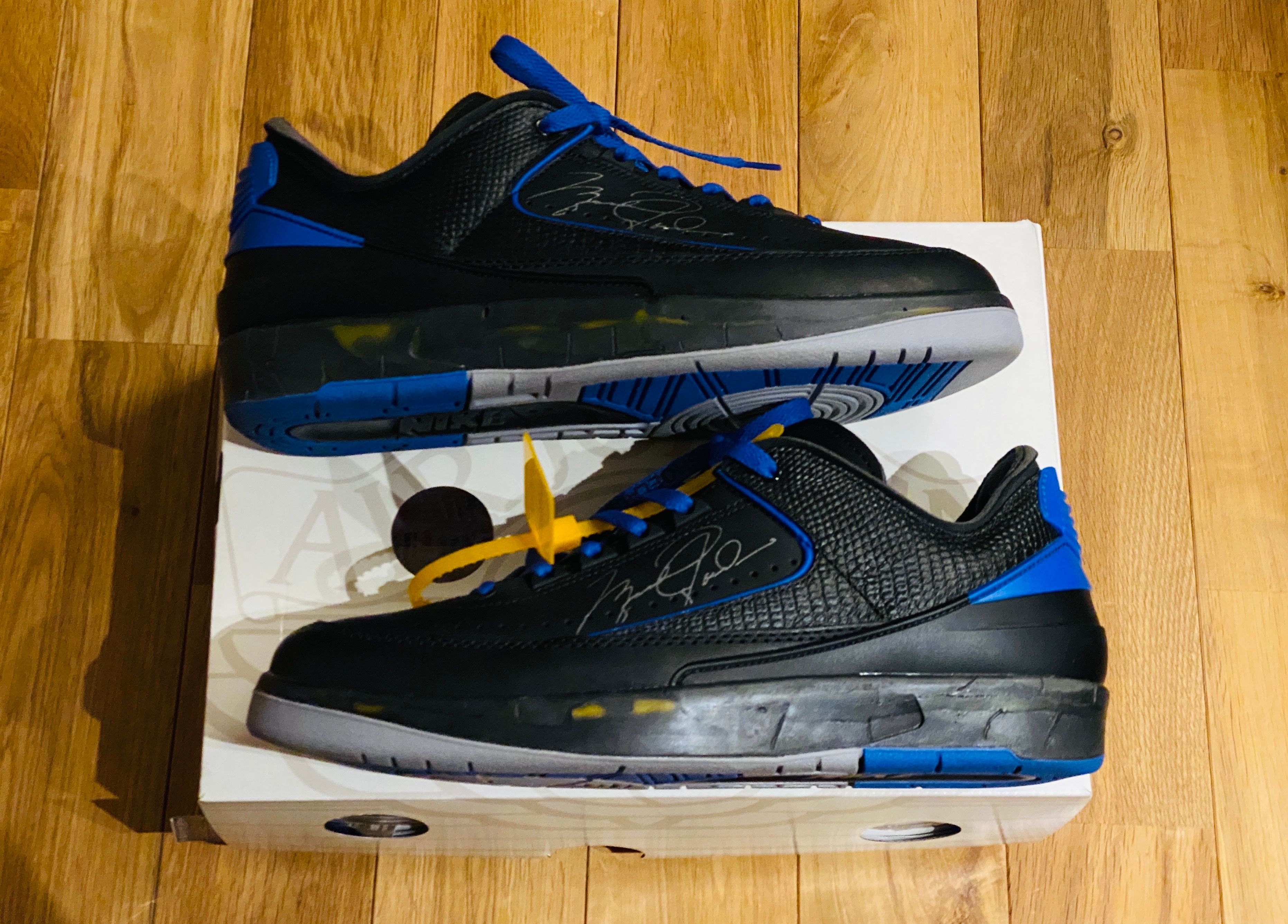 Off-White × Nike Air Jordan 2 Low "Black and Varsity Royal"
