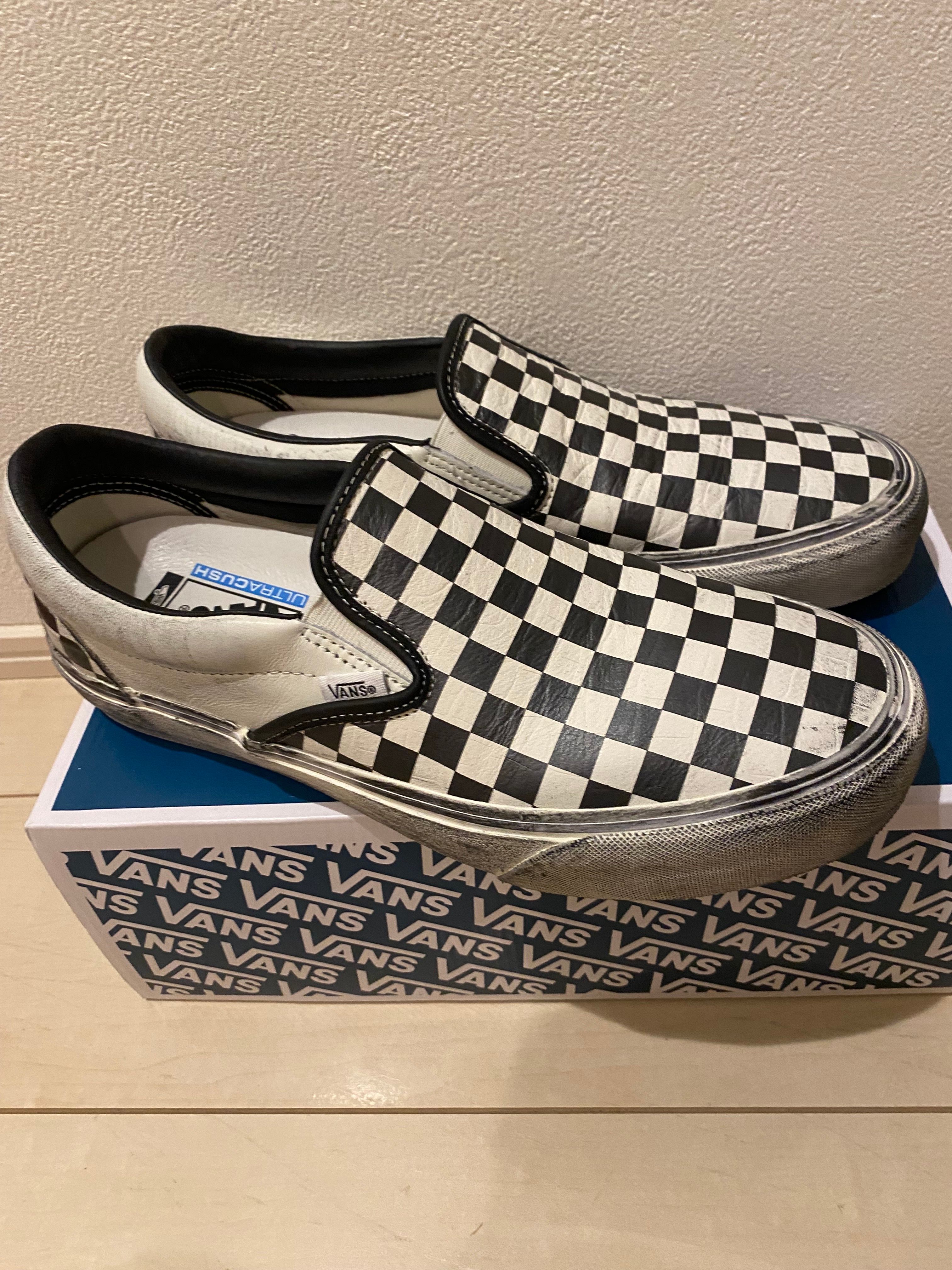 Vault by Vans Classic Slip-On VLT LX LUX DUCT "Black/Checkerboard"