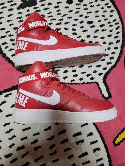 Supreme × Nike Air Force 1 High World Famous "Red"
