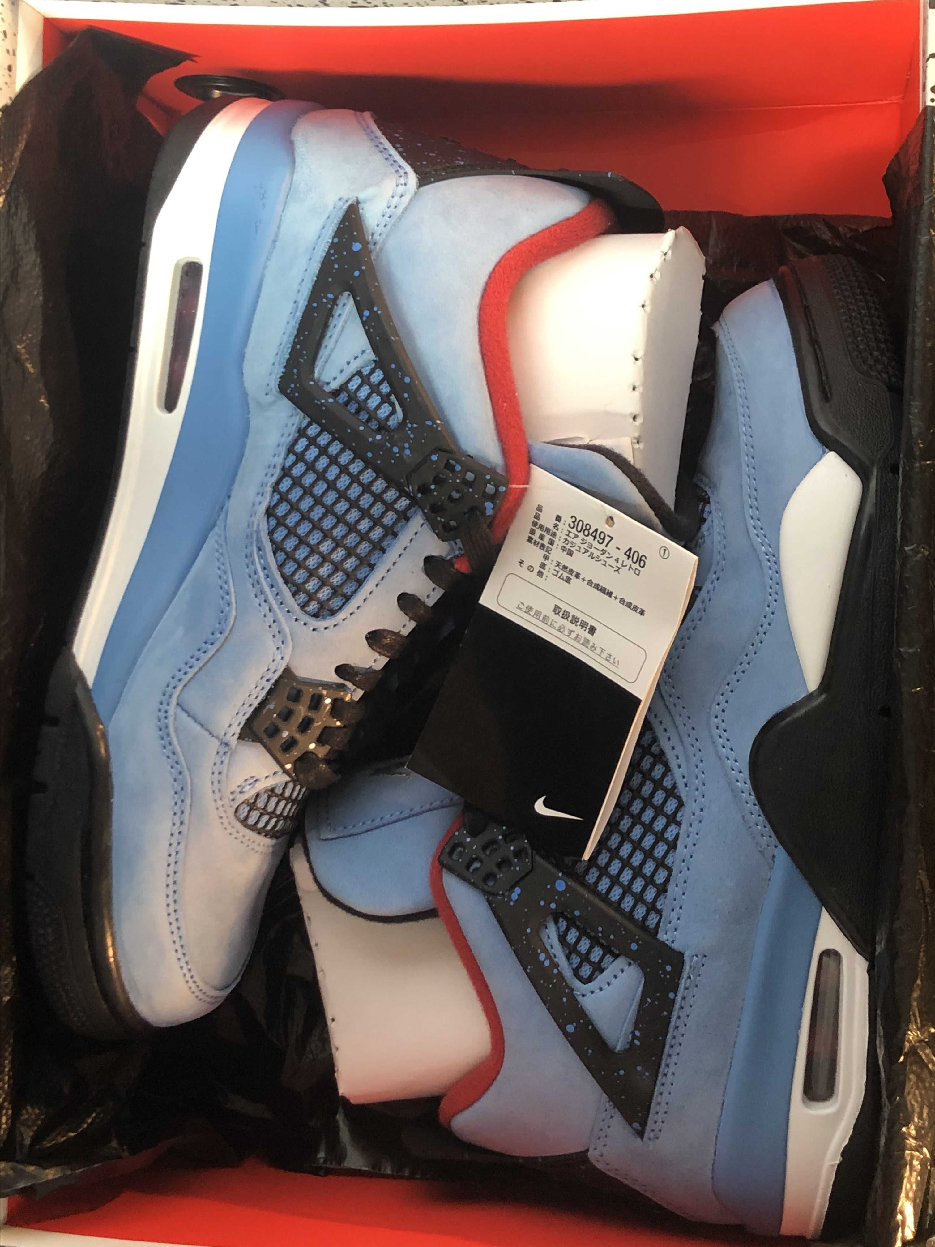 Travis Scott × Nike Air Jordan 4 Retro Cactus Jack "University Blue"