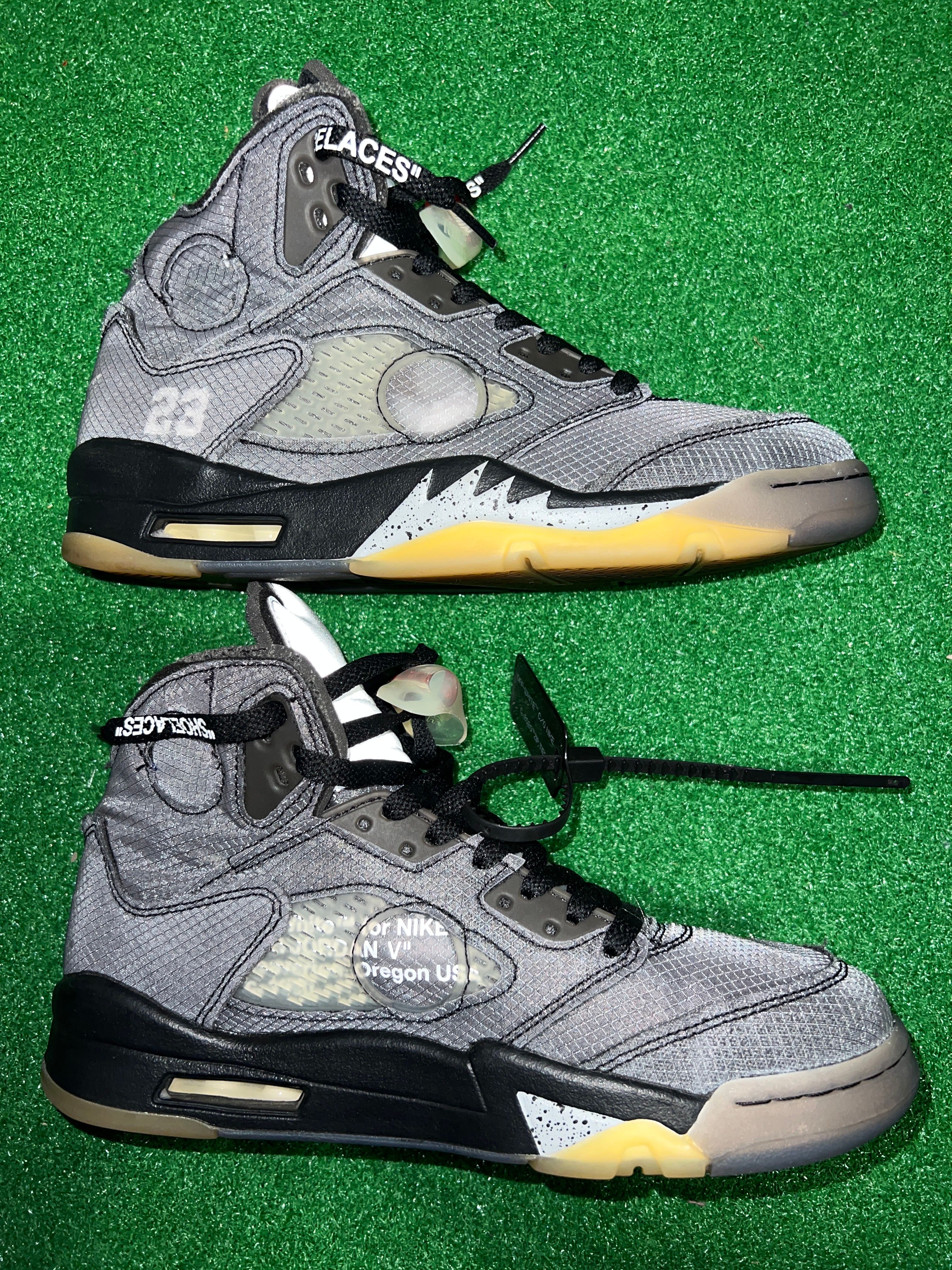 Off-White × Nike Air Jordan 5 "Black/Muslin/Fire Red"