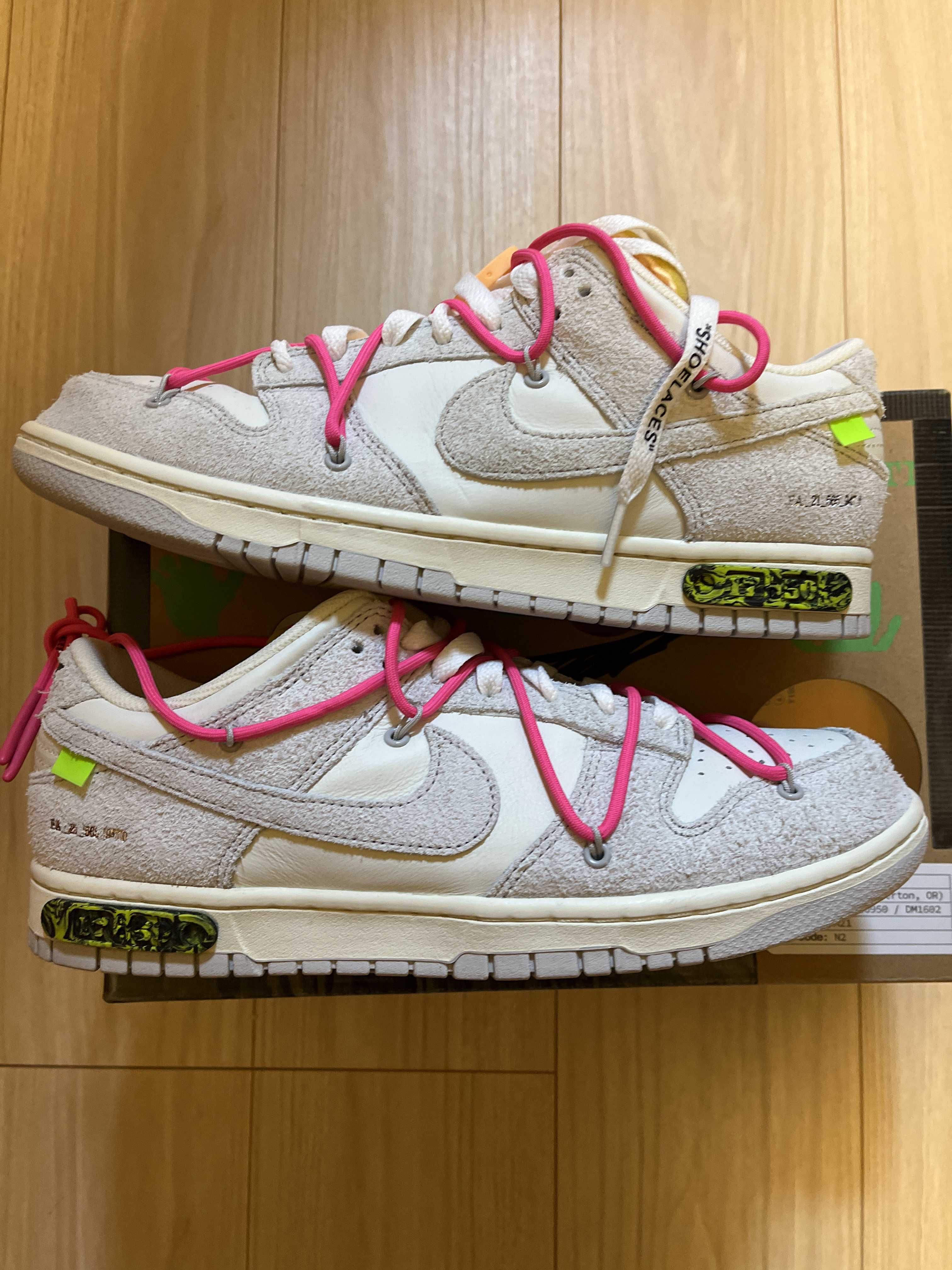 Off-White × Nike Dunk Low "Sail/Neutral Gray/Hyper Pink"