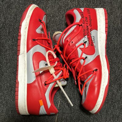 Off-White × Nike Dunk Low "University Red/Wolf Grey"