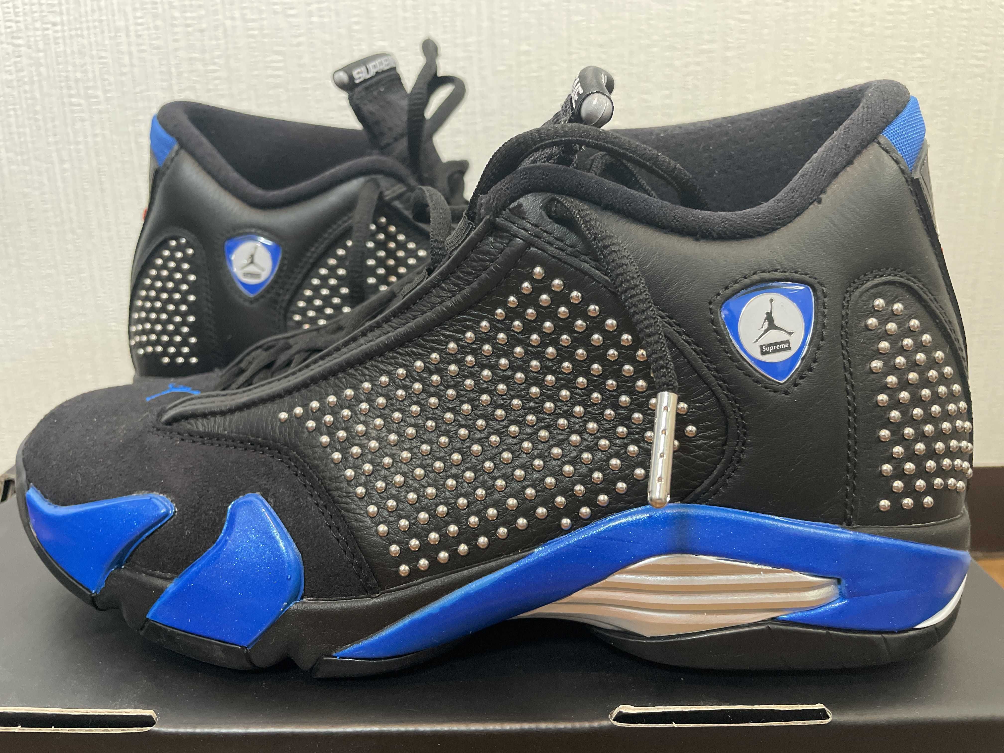 Supreme × Nike Air Jordan 14 Retro "Black/Varsity Royal/Chrome"