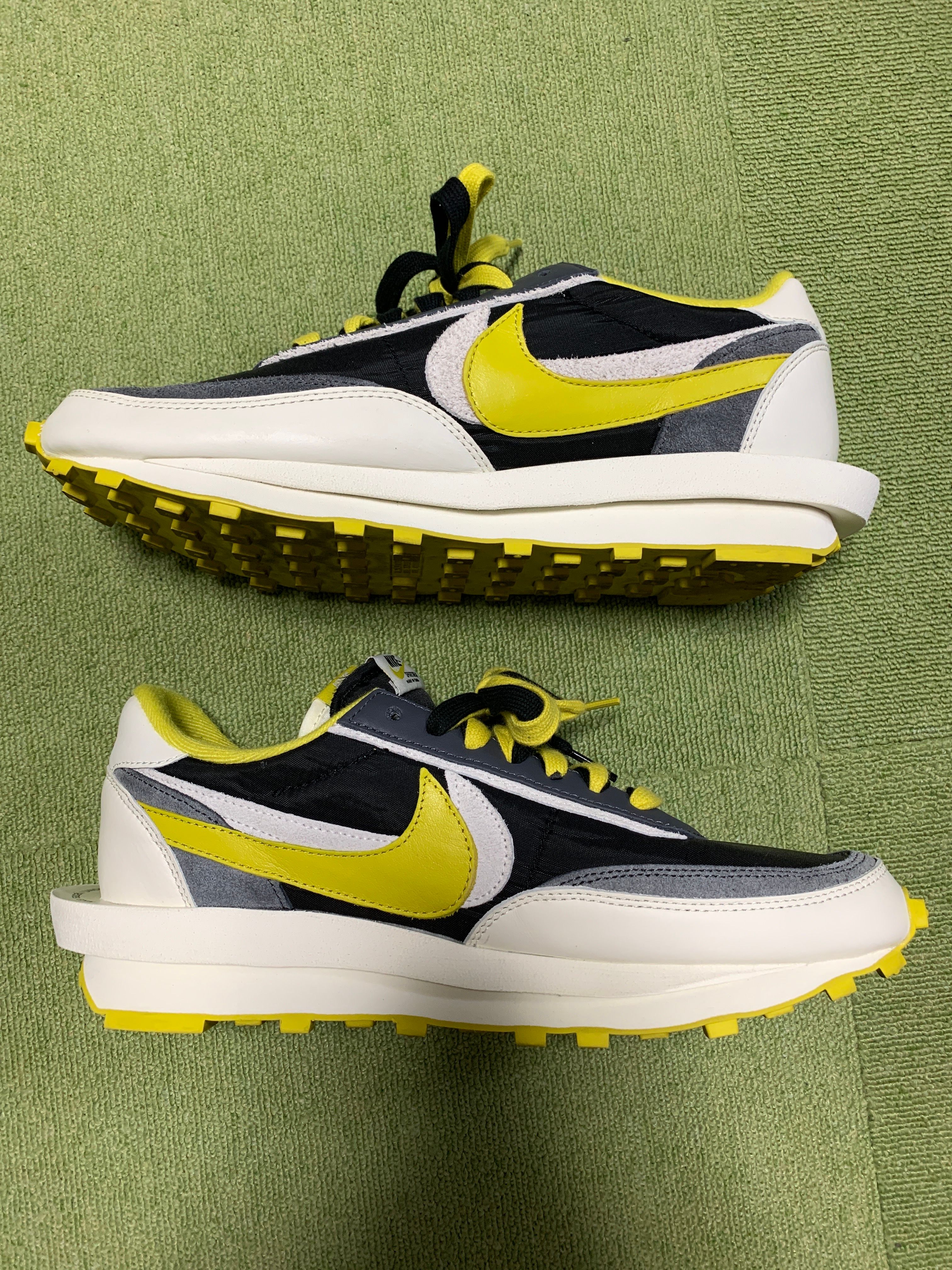 UNDERCOVER × sacai × Nike LD Waffle "Black/Sail-Dark Grey-Bright Citron"