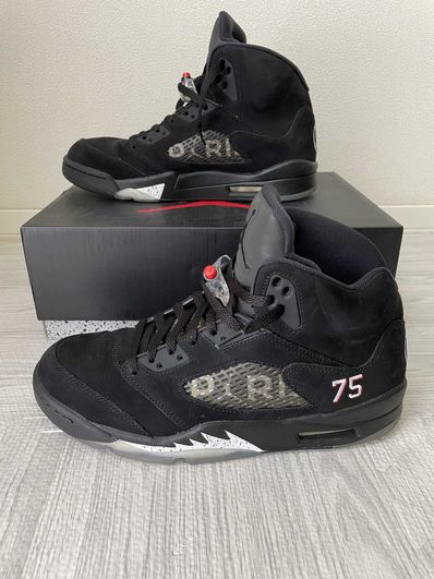 NIKE AIR JORDAN 5 PARIS SAINT-GERMAIN BLACK/CEMENT GREY