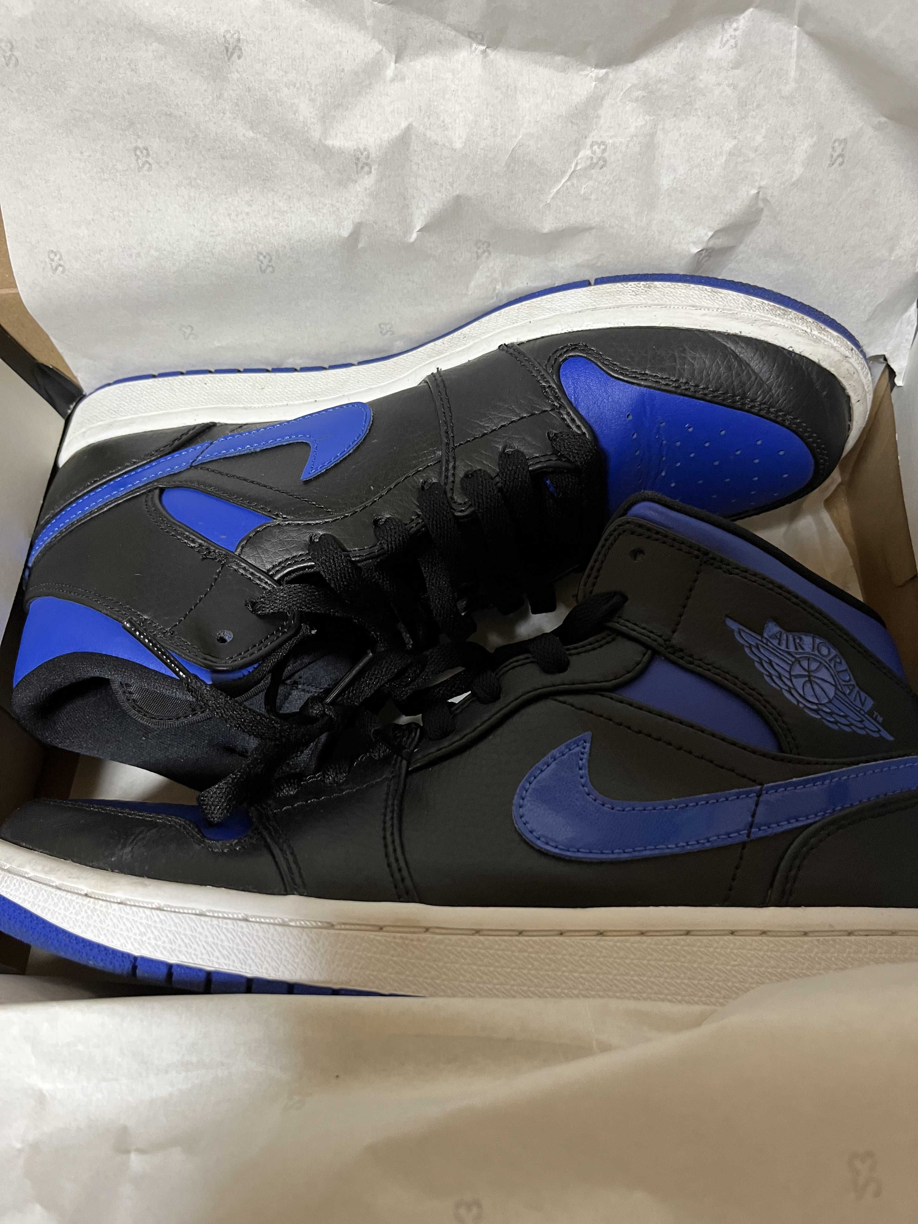 NIKE AIR JORDAN 1 MID "BLACK/BLUE"