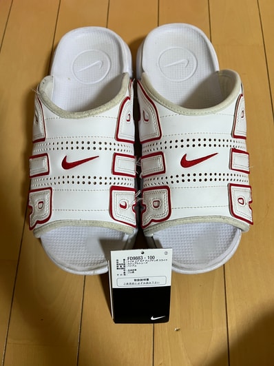 Nike Air More Uptempo Slide "White and University Red"