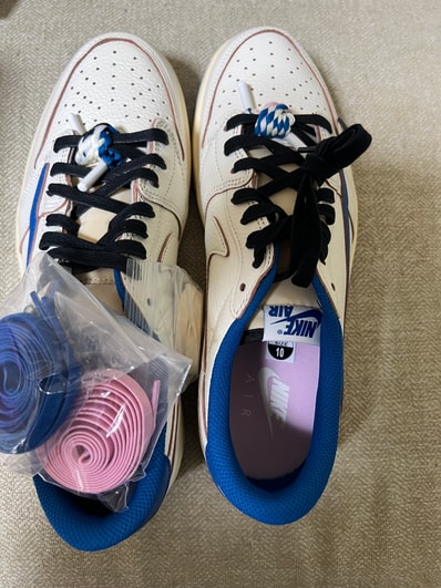 Travis Scott × fragment design × Nike Air Jordan 1 Low OG "Sail/Military Blue"