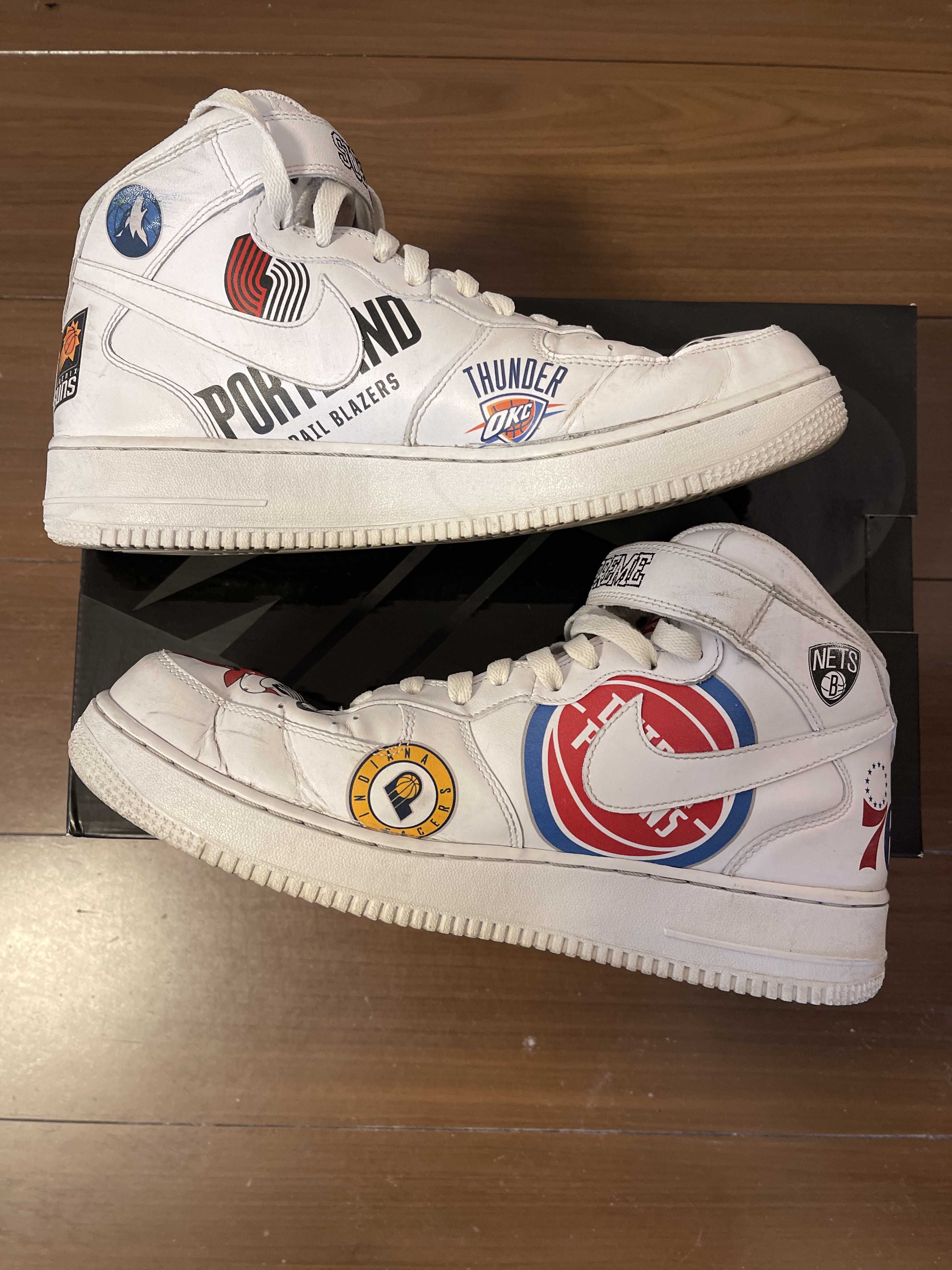 Supreme × NBA × Nike Air Force 1 Mid '07 "White"