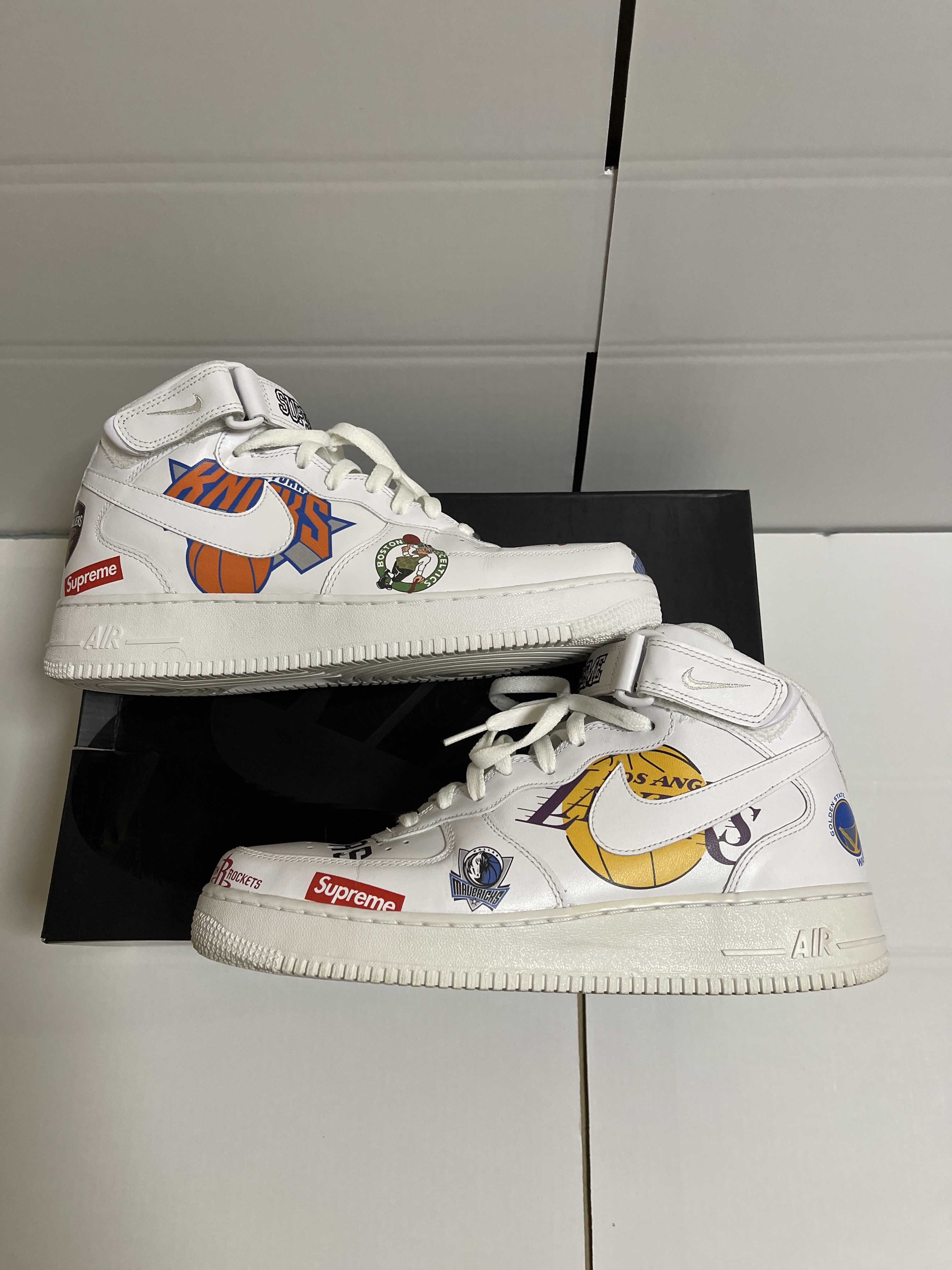 Supreme × NBA × Nike Air Force 1 Mid '07 "White"