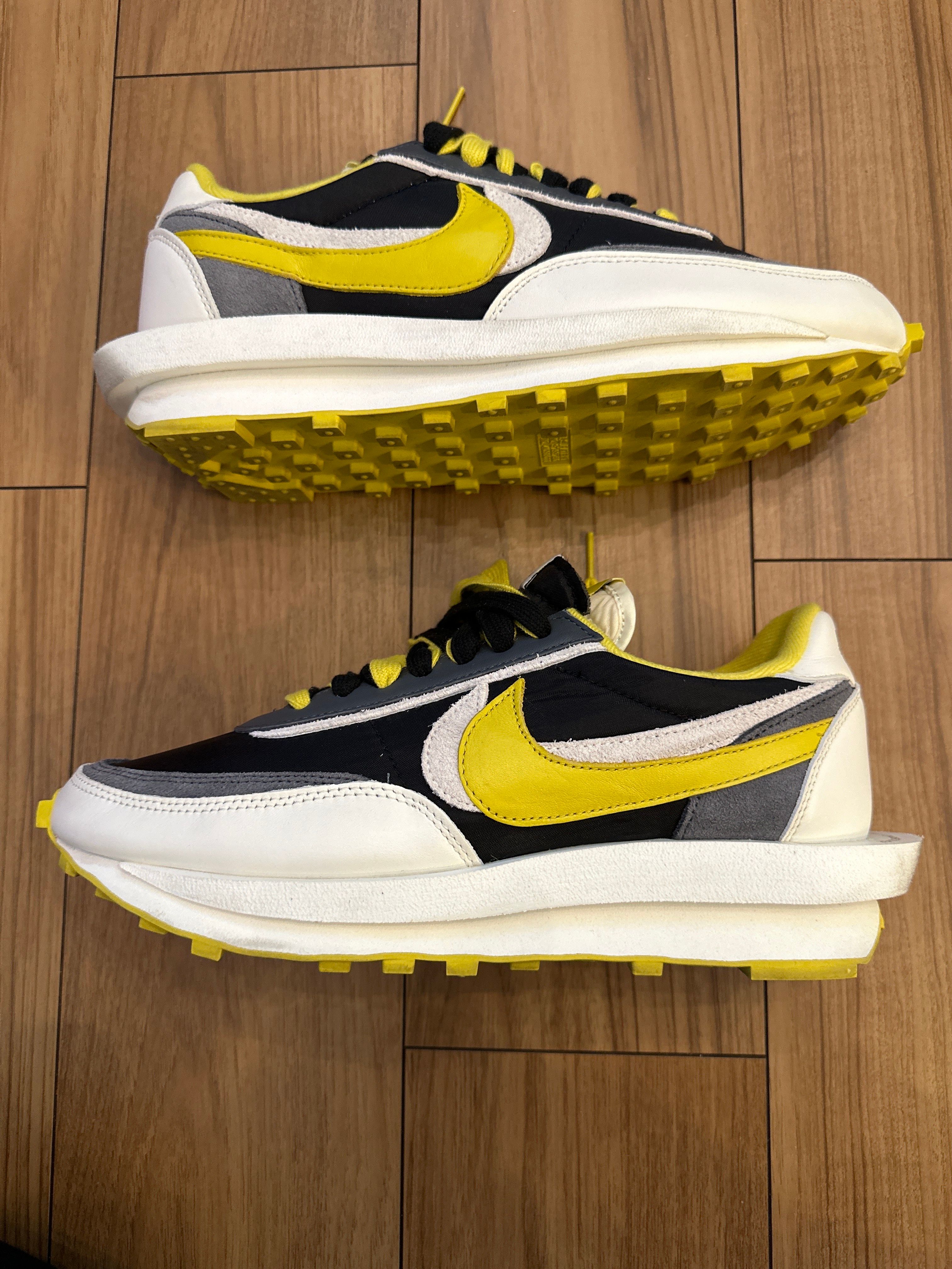 UNDERCOVER × sacai × Nike LD Waffle "Black/Sail-Dark Grey-Bright Citron"