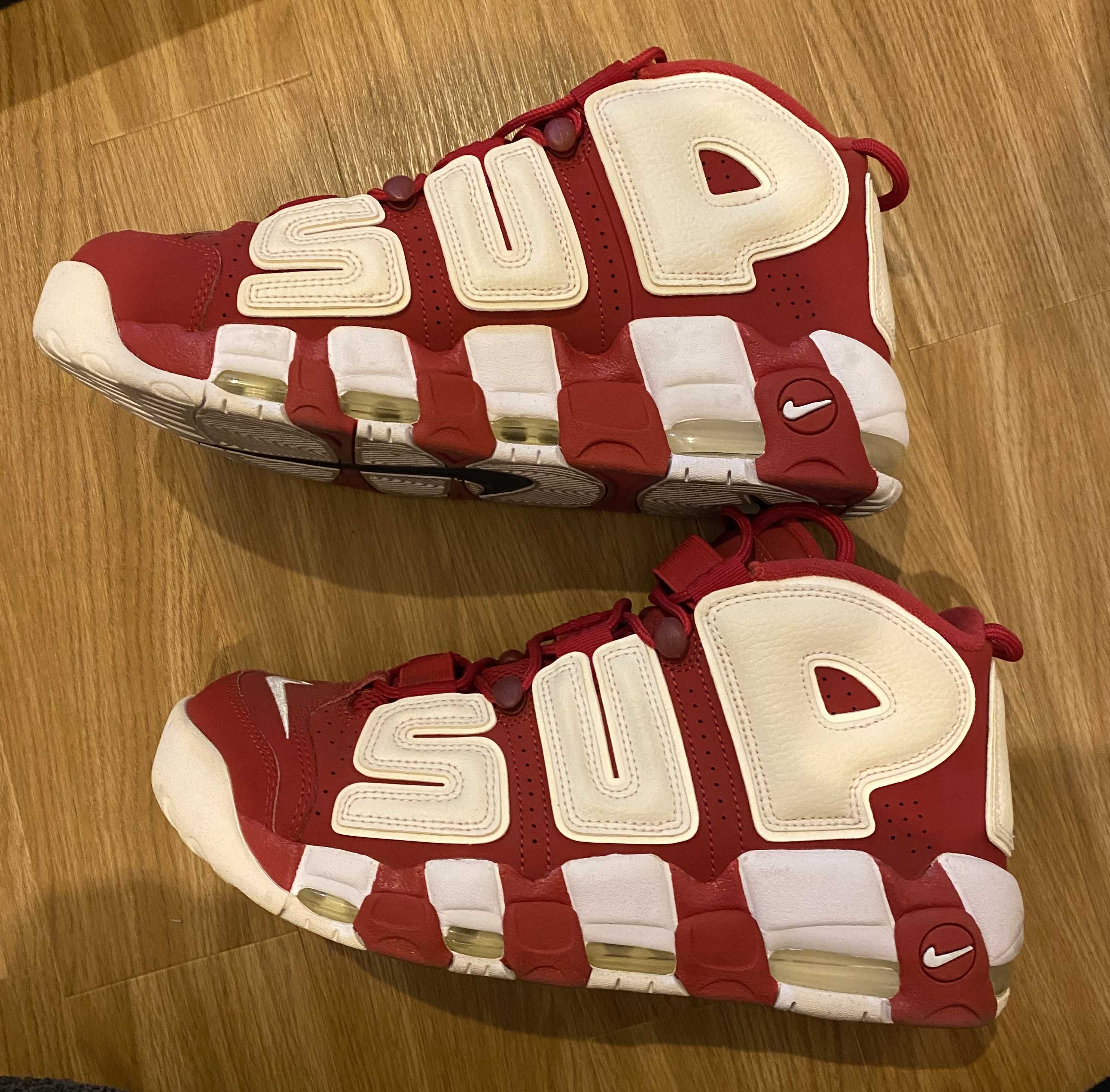 Supreme × Nike Air More Uptempo "White/Red"