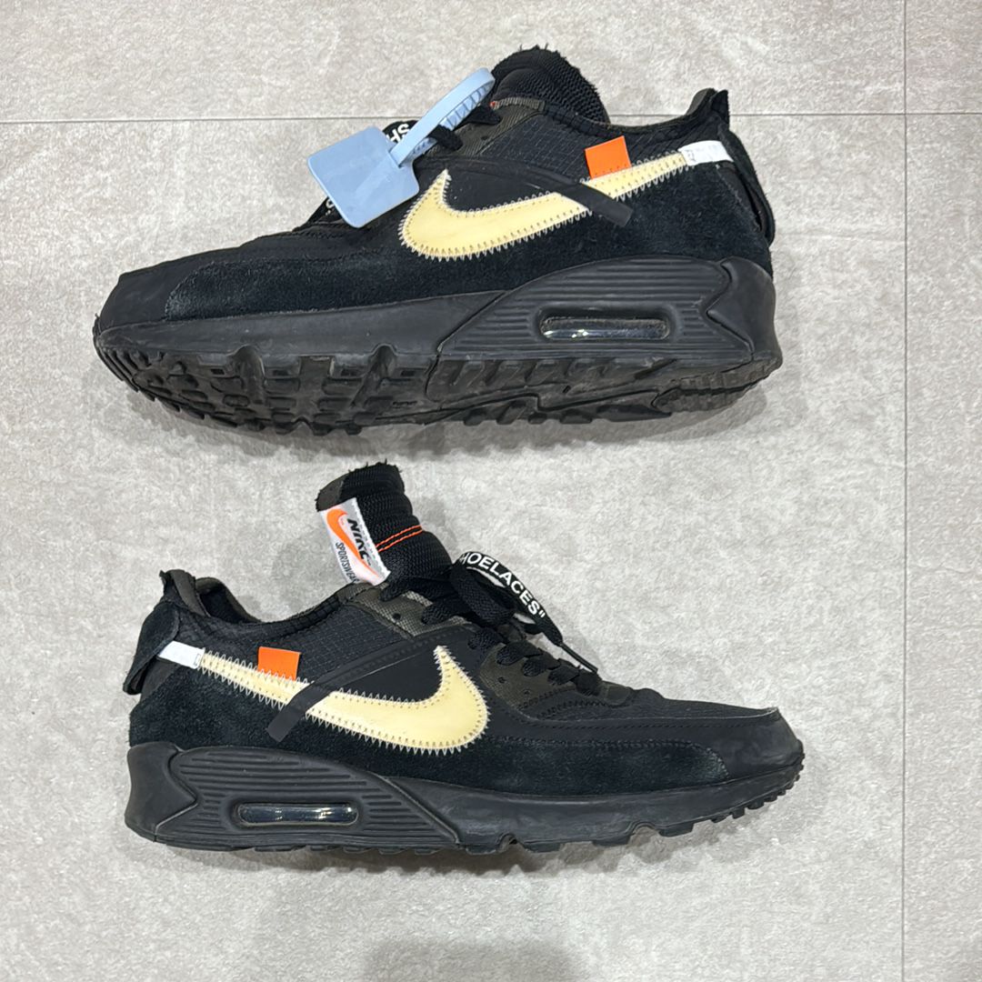 Off-White × Nike Air Max 90 "Black/Black-Cone-White"