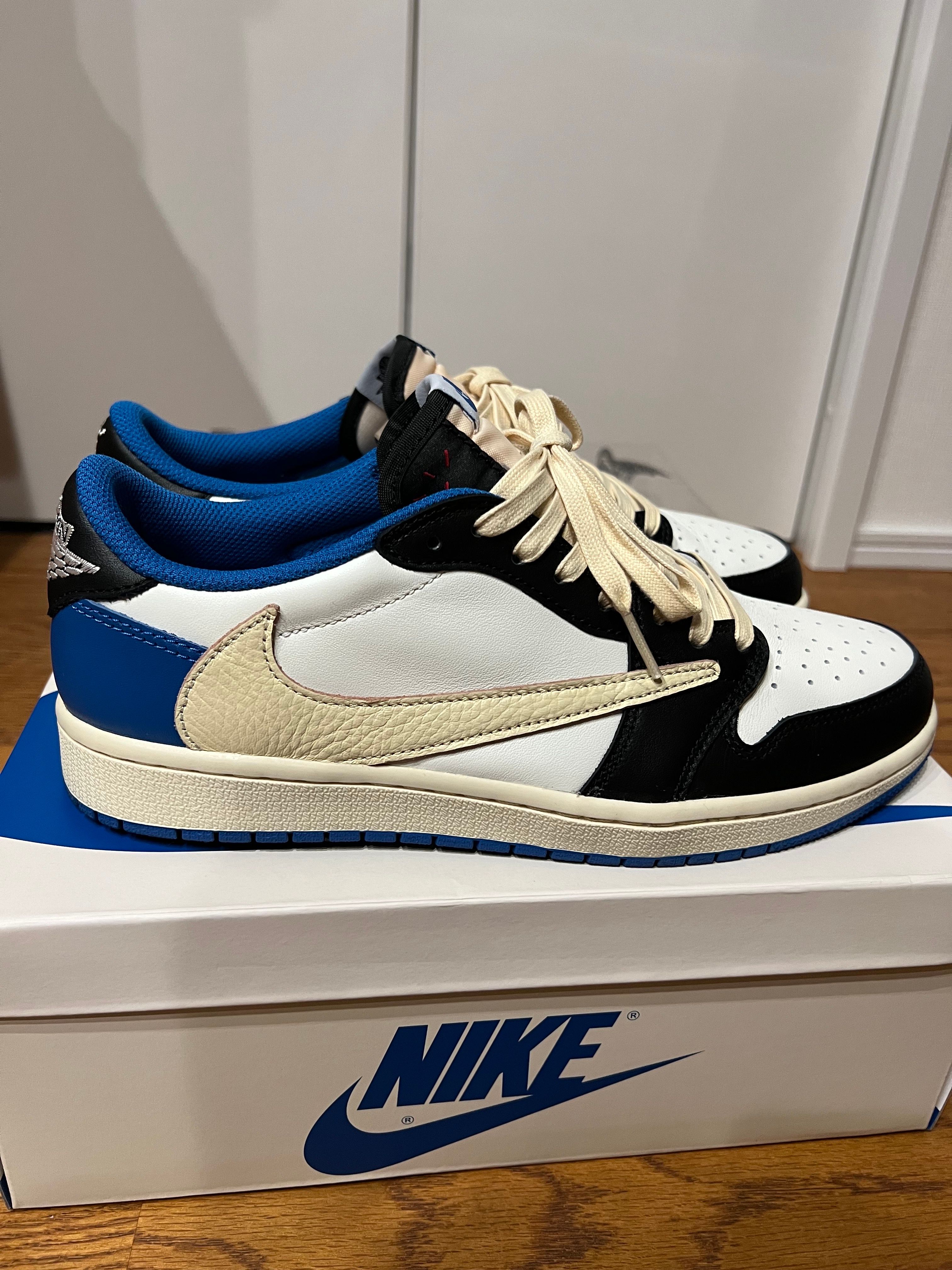 Travis Scott × fragment design × Nike Air Jordan 1 Low OG SP "Military Blue"