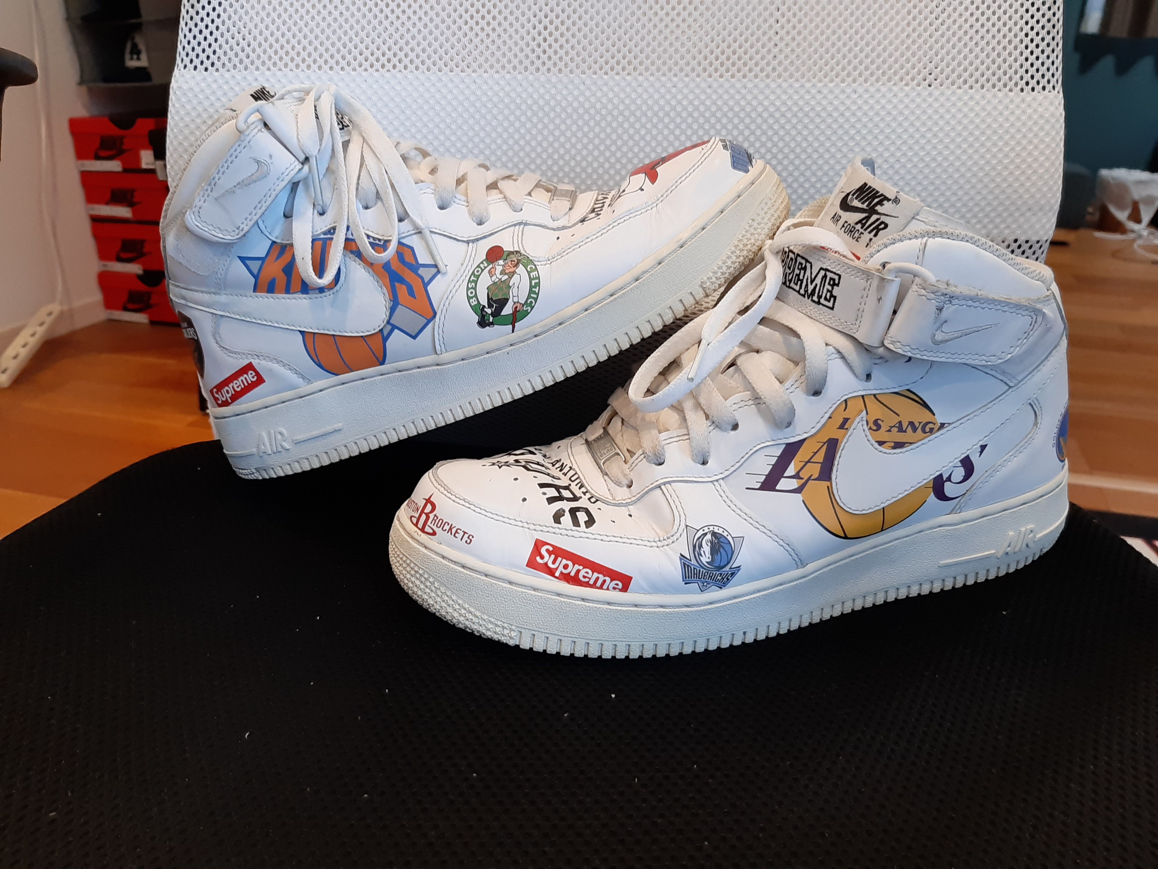 Supreme × NBA × Nike Air Force 1 Mid '07 "White"