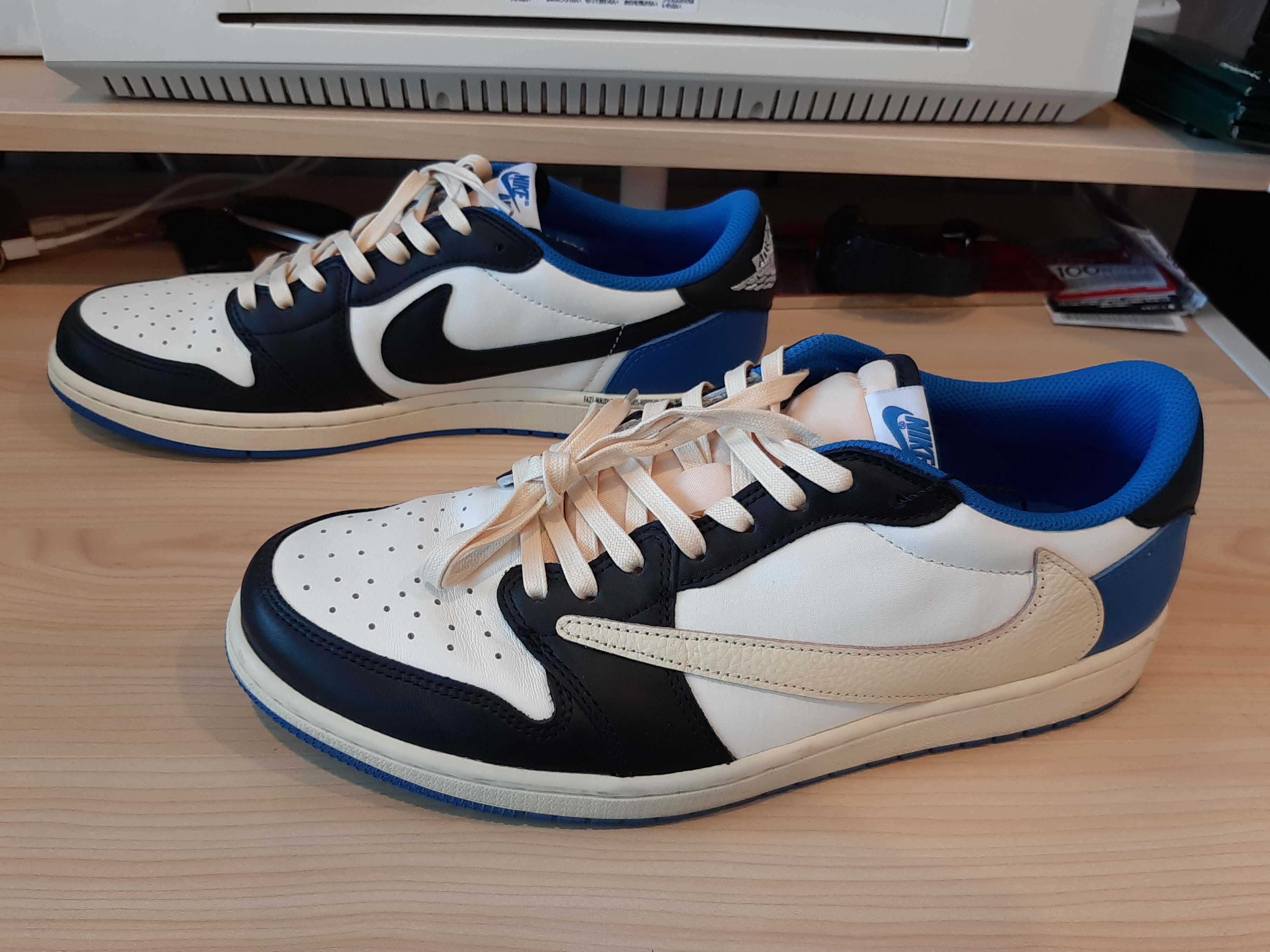 Travis Scott × fragment design × Nike Air Jordan 1 Low OG SP "Military Blue"