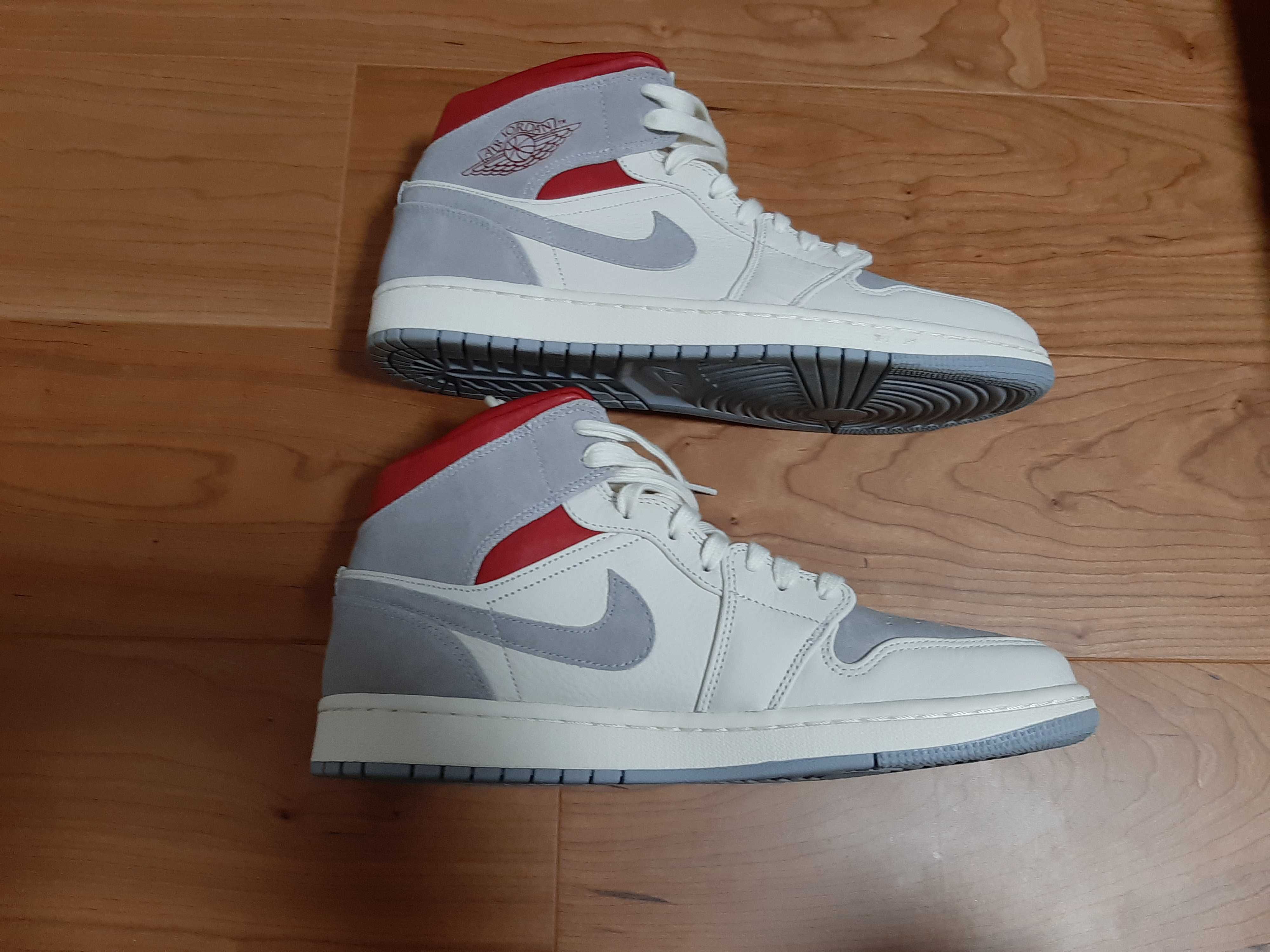 SNS×NIKE AIR JORDAN 1 MID "GREY/RED"