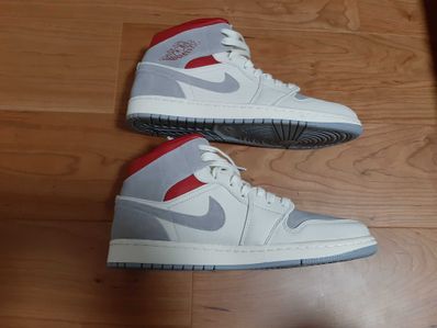 SNS×NIKE AIR JORDAN 1 MID "GREY/RED"