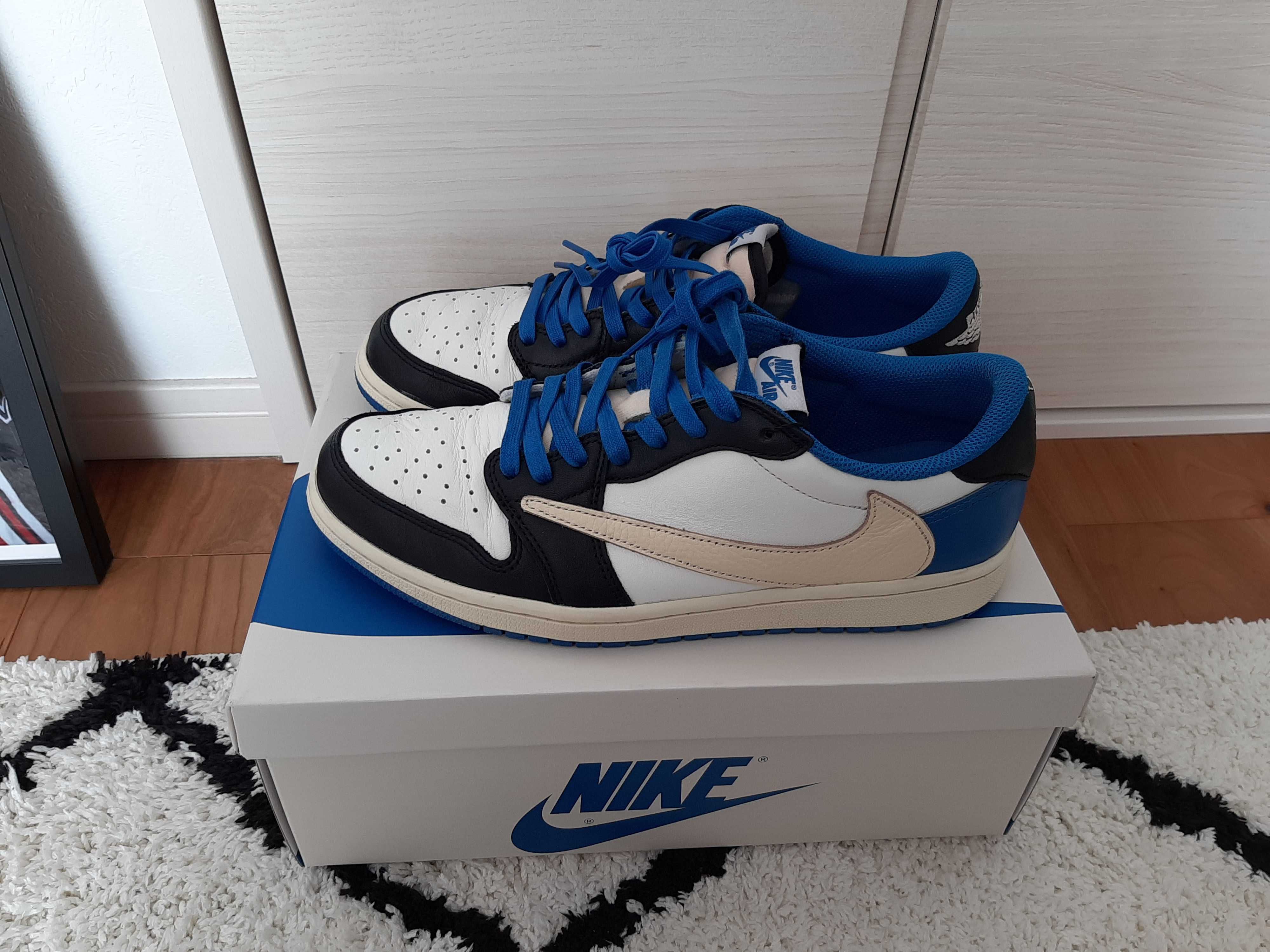 Travis Scott × fragment design × Nike Air Jordan 1 Low OG SP "Military Blue"