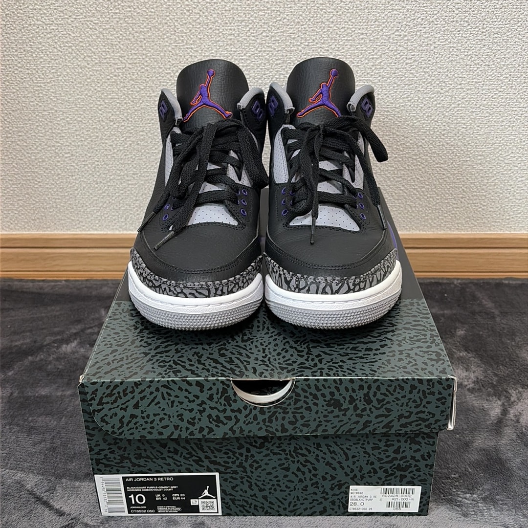 Nike Air Jordan 3 Retro "Black/Court Purple"