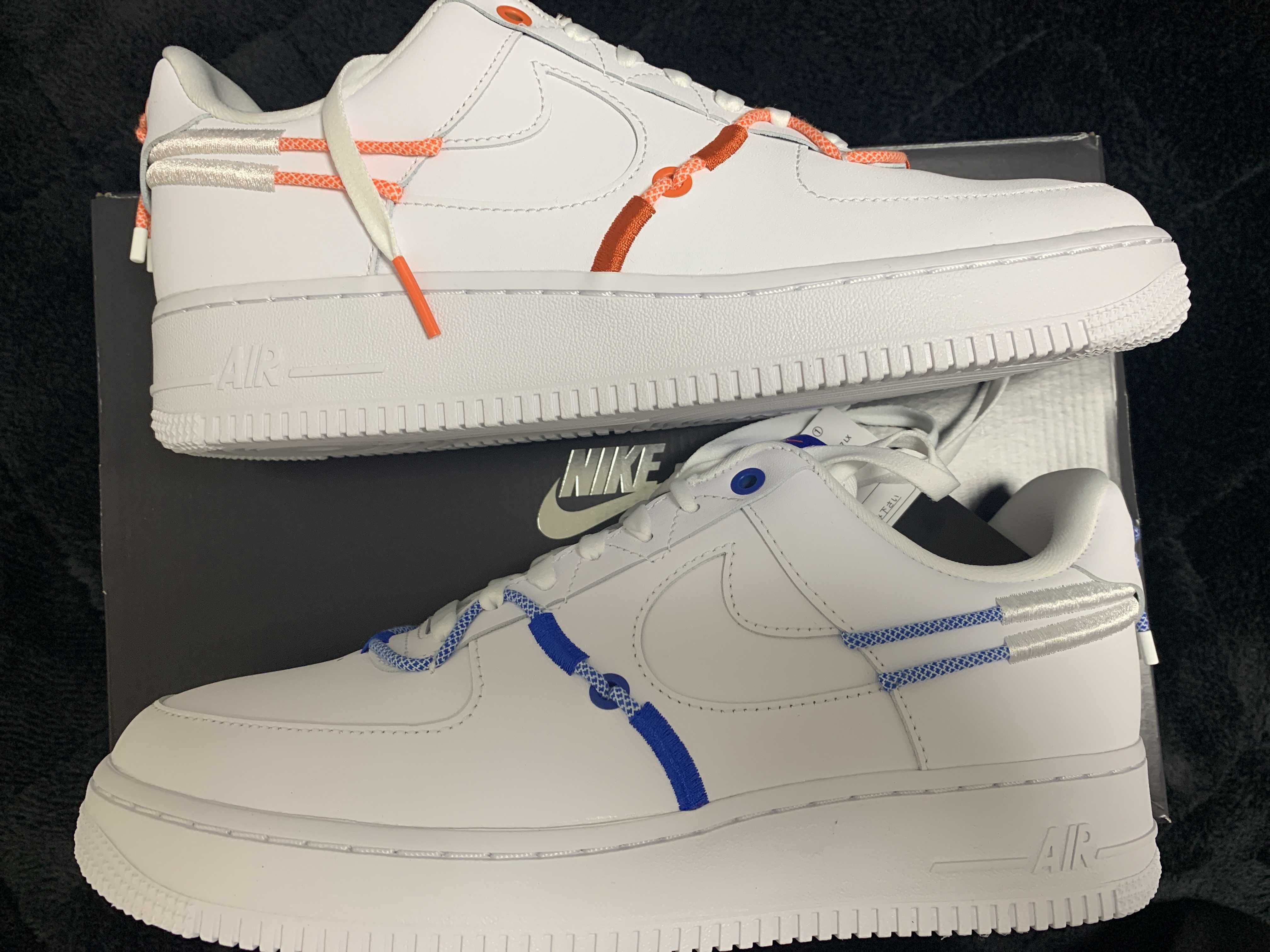 Nike Women's Air Force 1 Low LX "White and Safety Orange"