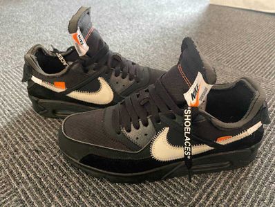 Off-White × Nike Air Max 90 "Black/Black-Cone-White"
