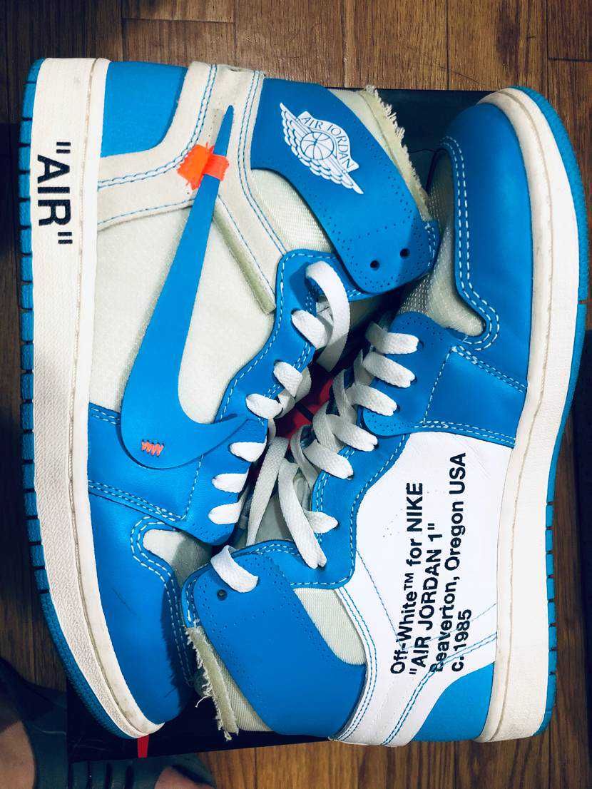 Off-White × Nike Air Jordan 1 High UNC "White/Dark Powder Blue"