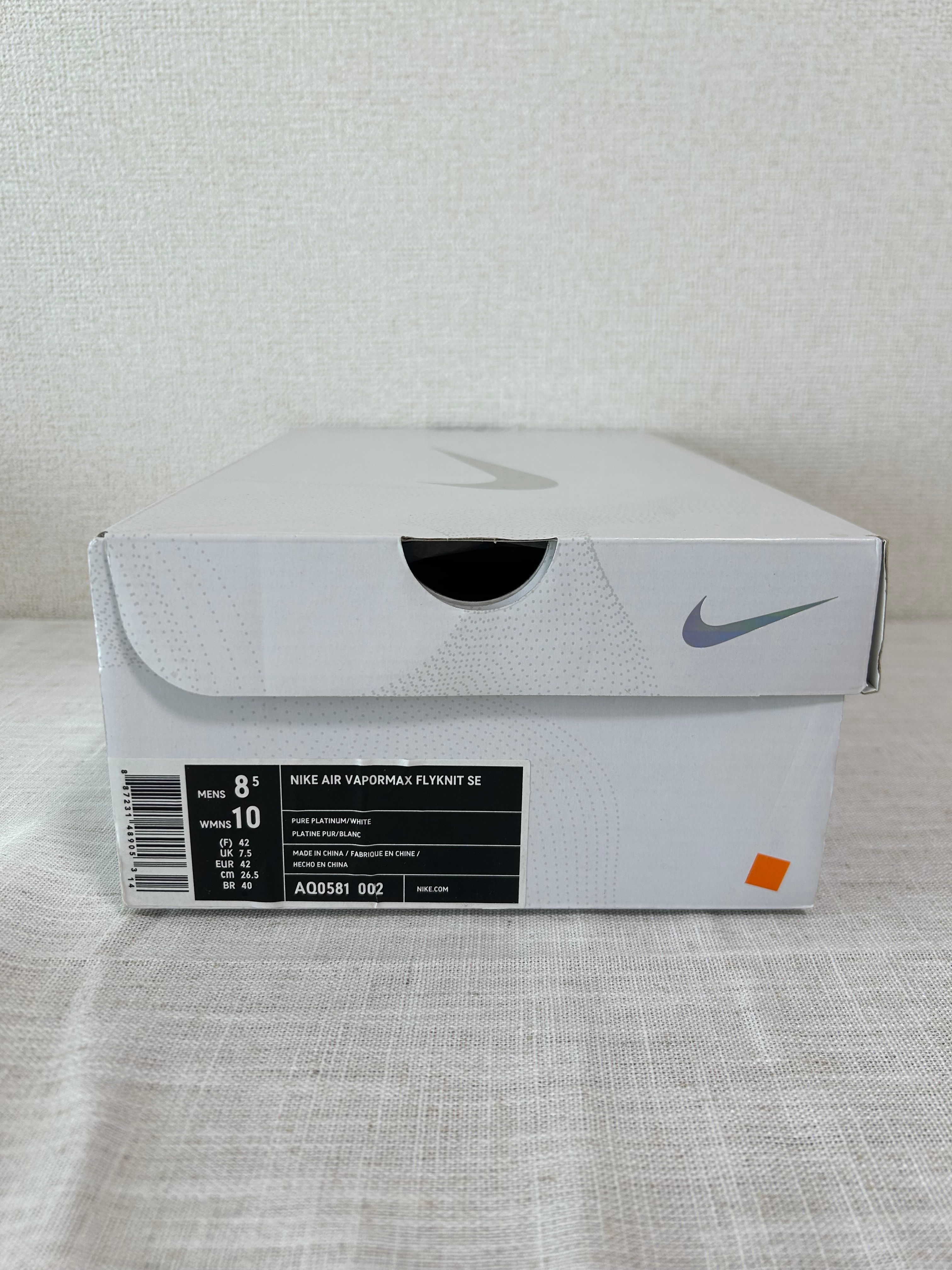 NIKE AIR VAPORMAX SE FLYKNIT LACELESS "PURE PLATINUM"