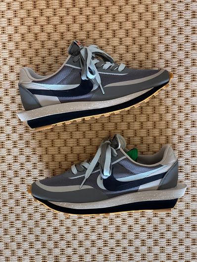 CLOT × Sacai × Nike LD Waffle "Grey Obsidian/Cool Grey"