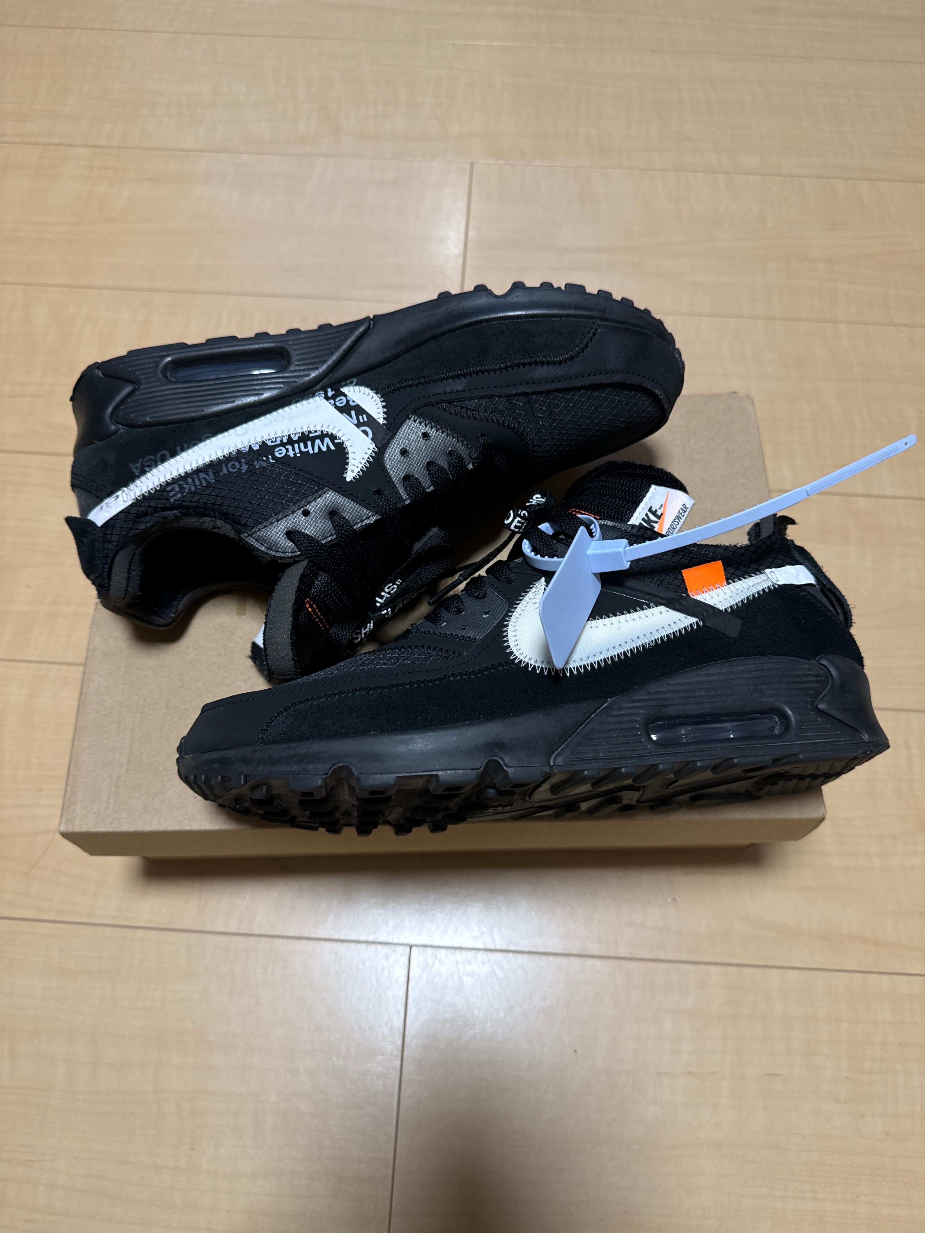Off-White × Nike Air Max 90 "Black/Black-Cone-White"