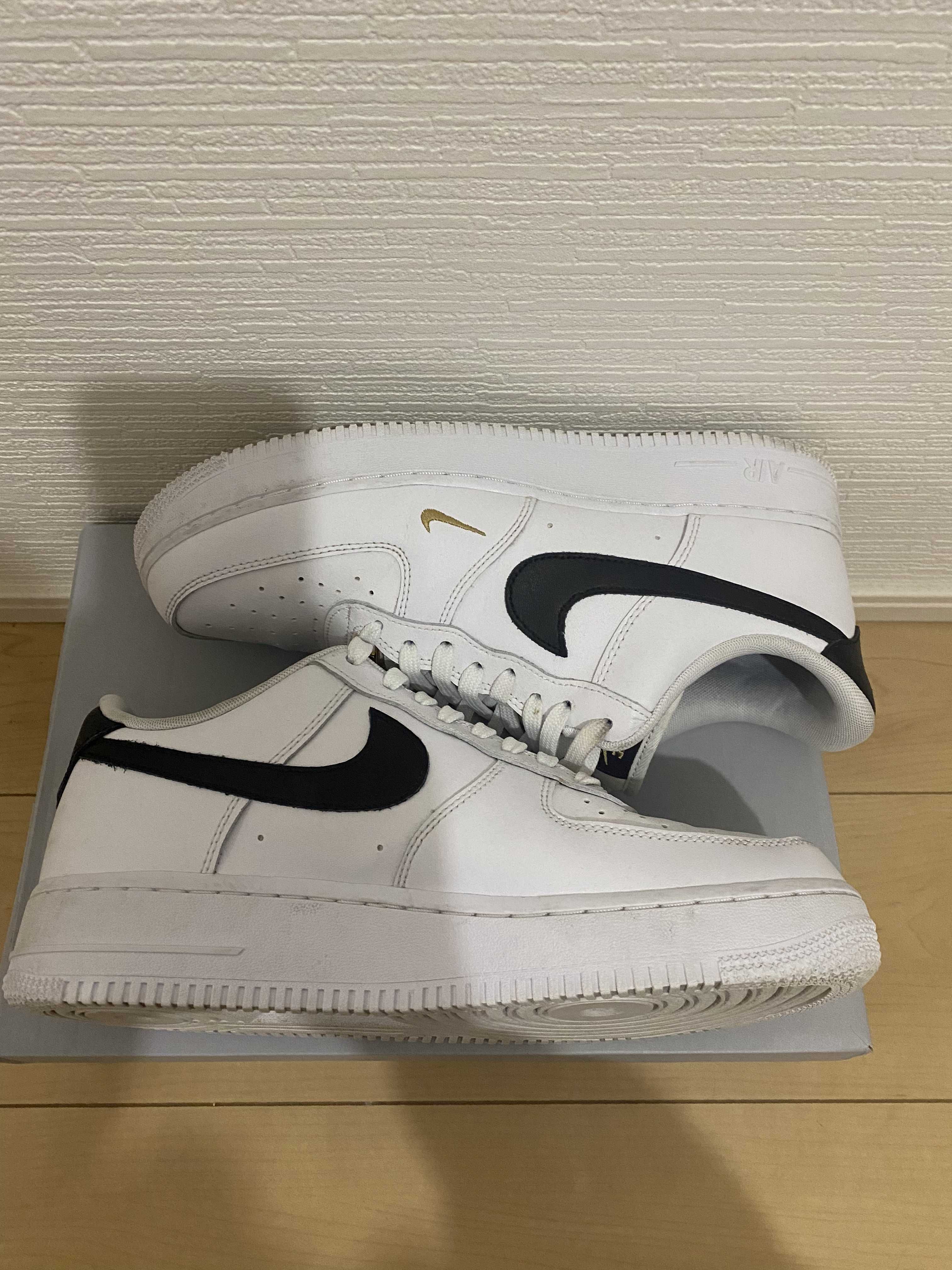 Nike Women's Air Force 1 Low 07 Essential "White/Black/Gold Mini Swoosh"