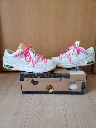 Off-White × Nike Dunk Low "Sail/Neutral Gray/Hyper Pink"