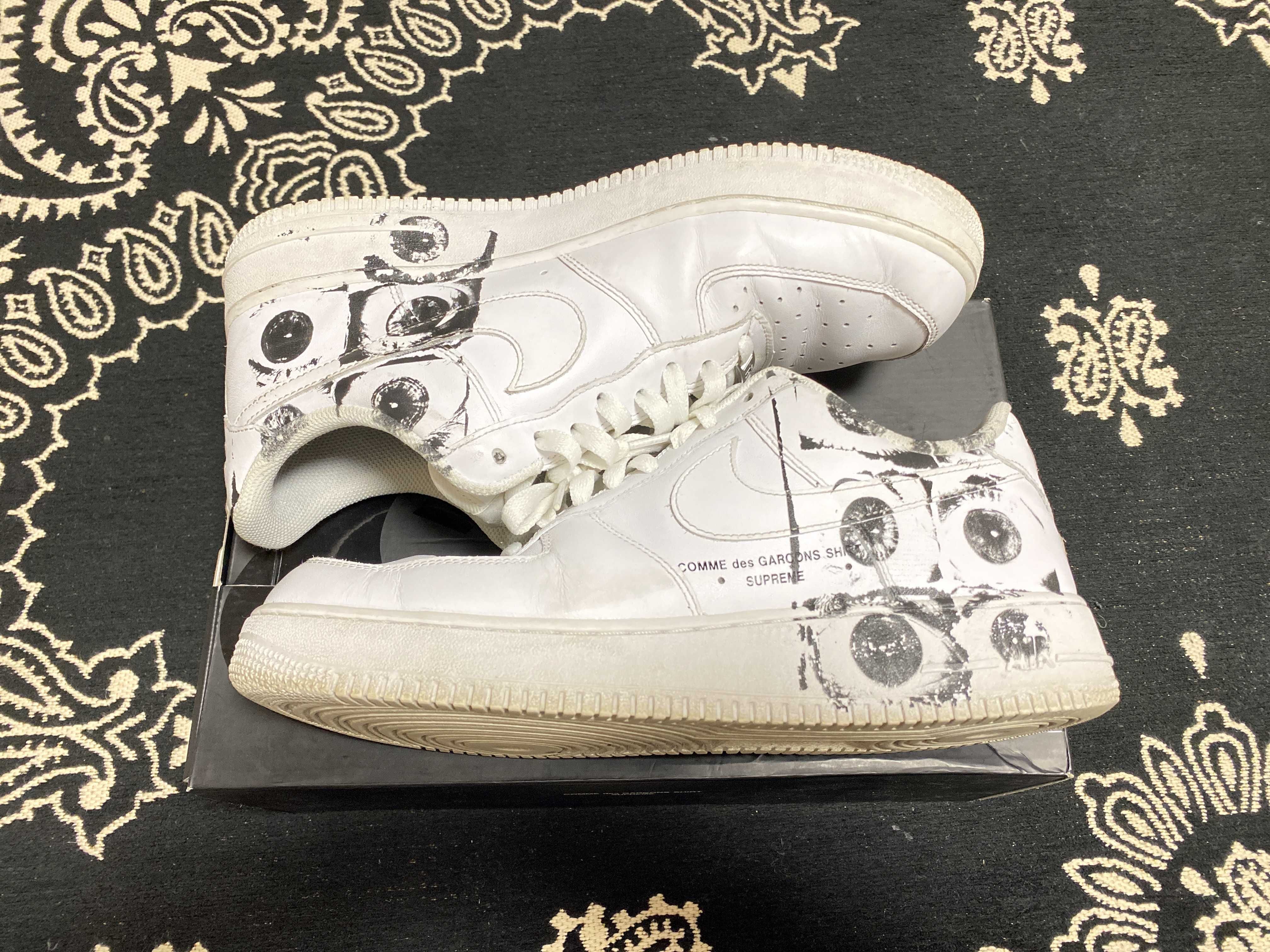 Supreme × COMME des GARCONS SHIRT × Nike Air Force 1 Low "White"