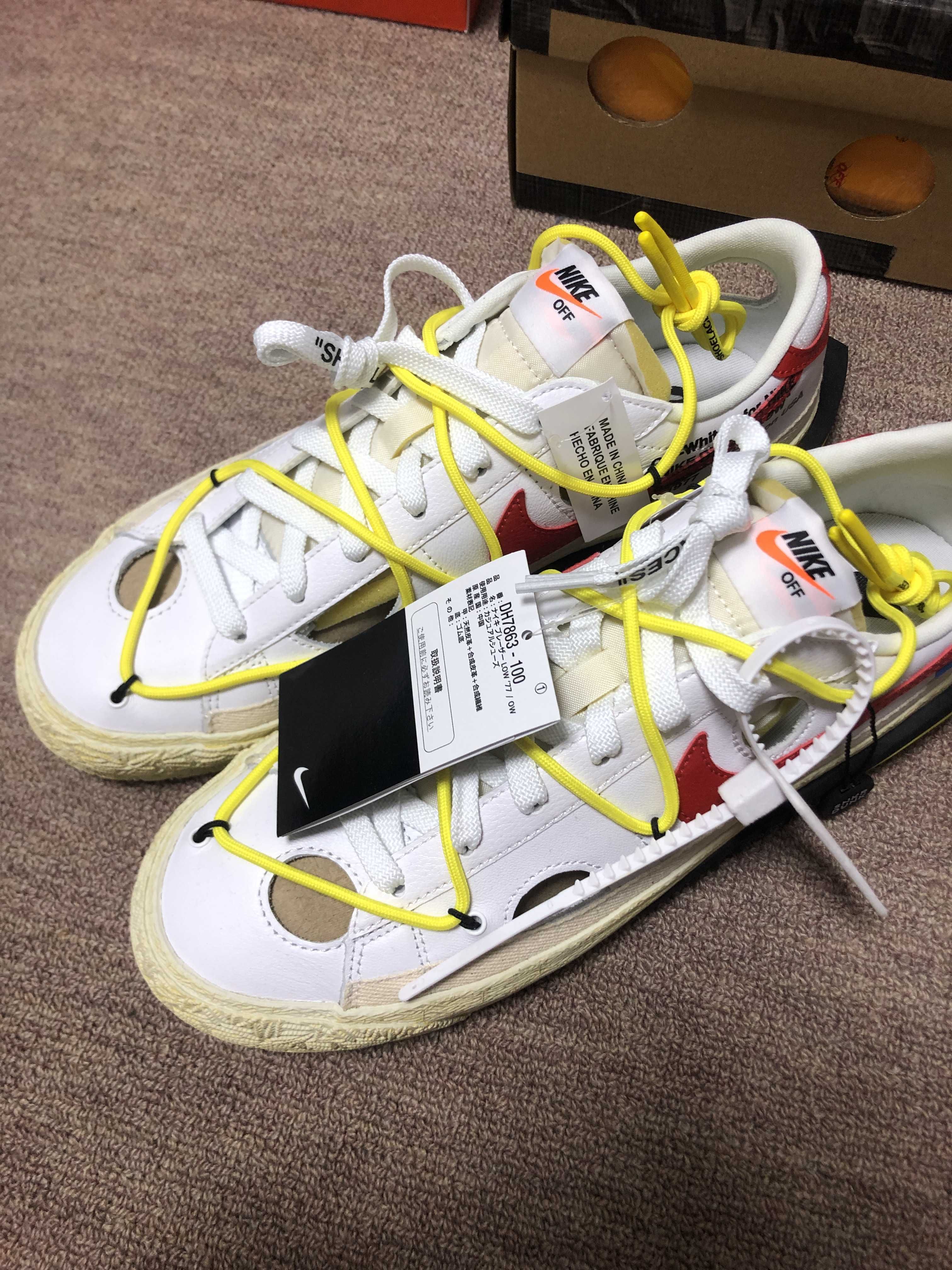 Off-White × Nike Blazer Low "White and University Red"